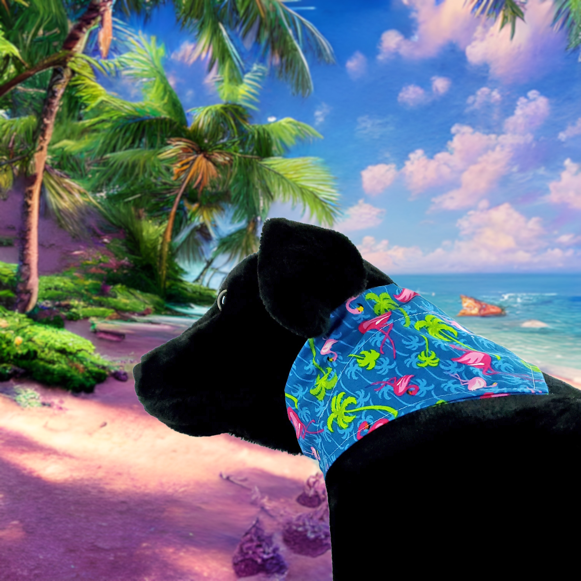 Flamingo Pattern Pet Bandana
