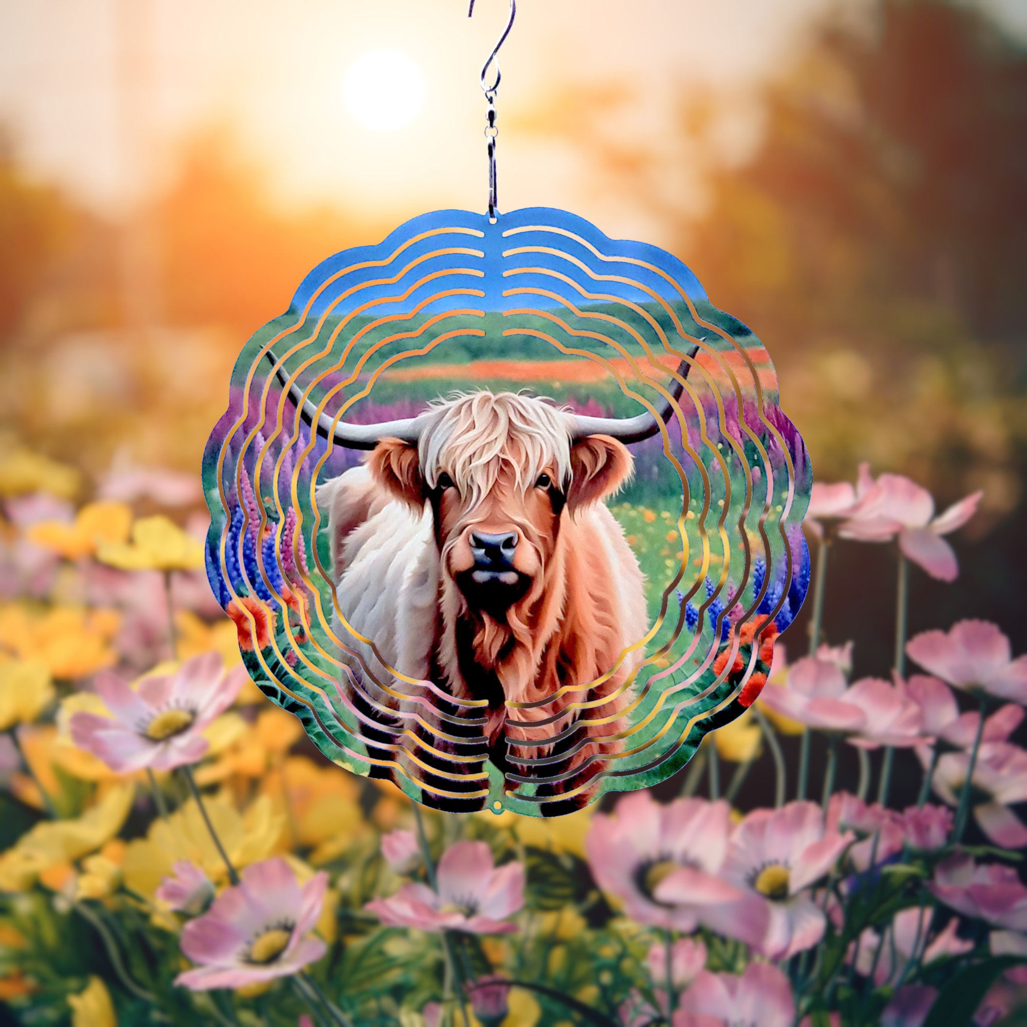 Highland Cow Wind Spinner