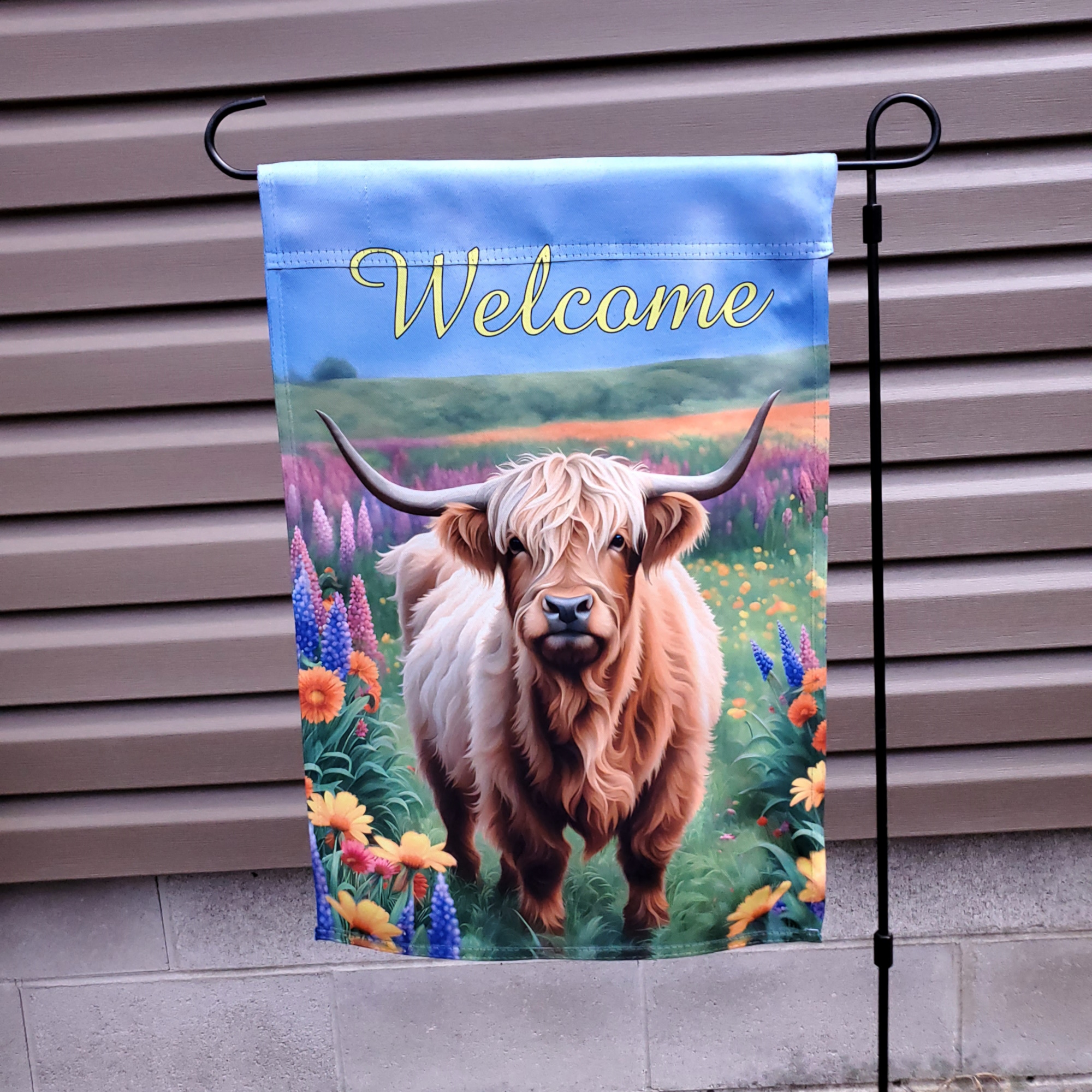 Highland Cow Welcome Garden Flag