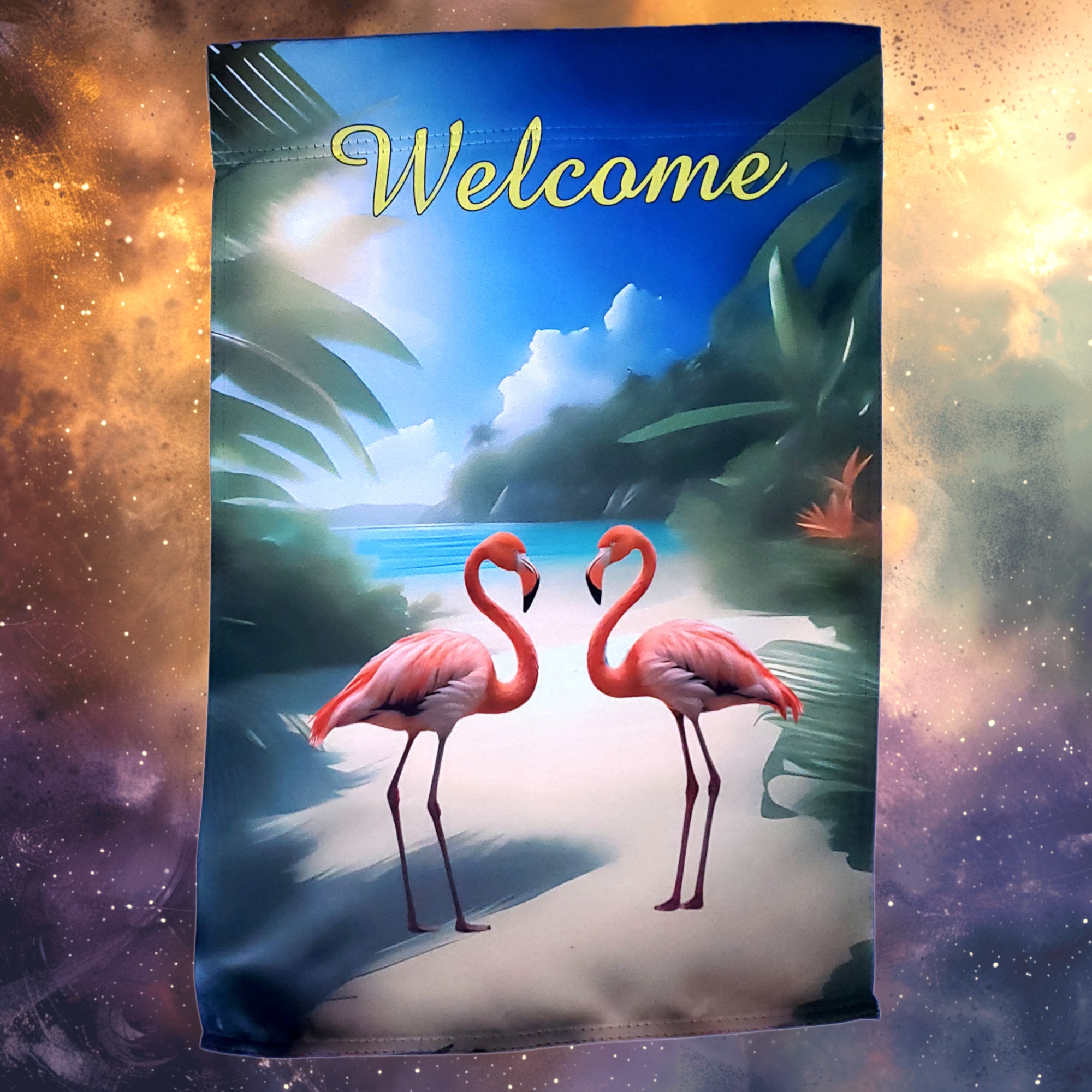 Flamingo Welcome Garden Flag