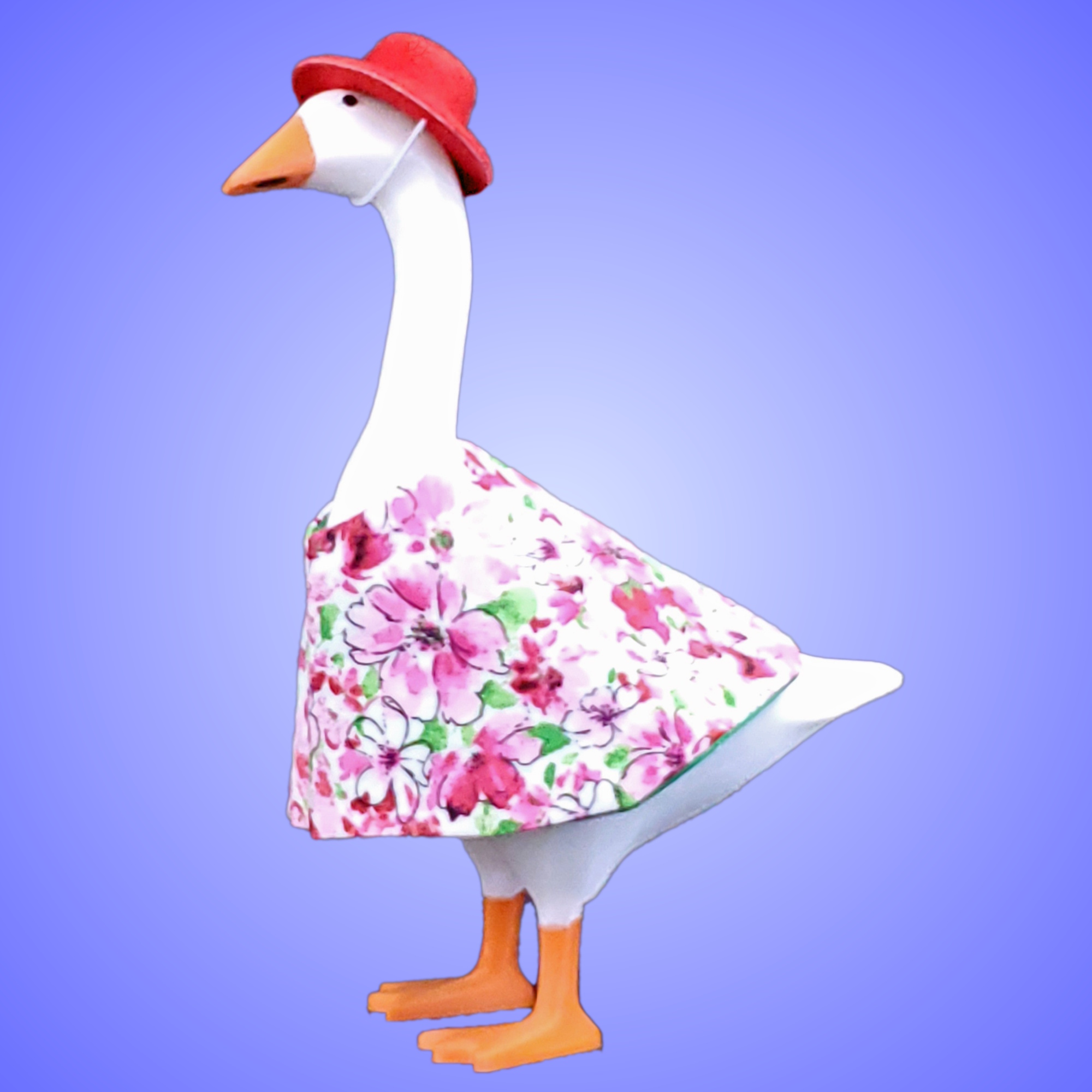 Floral Outfit for desk goose in Red and Pink