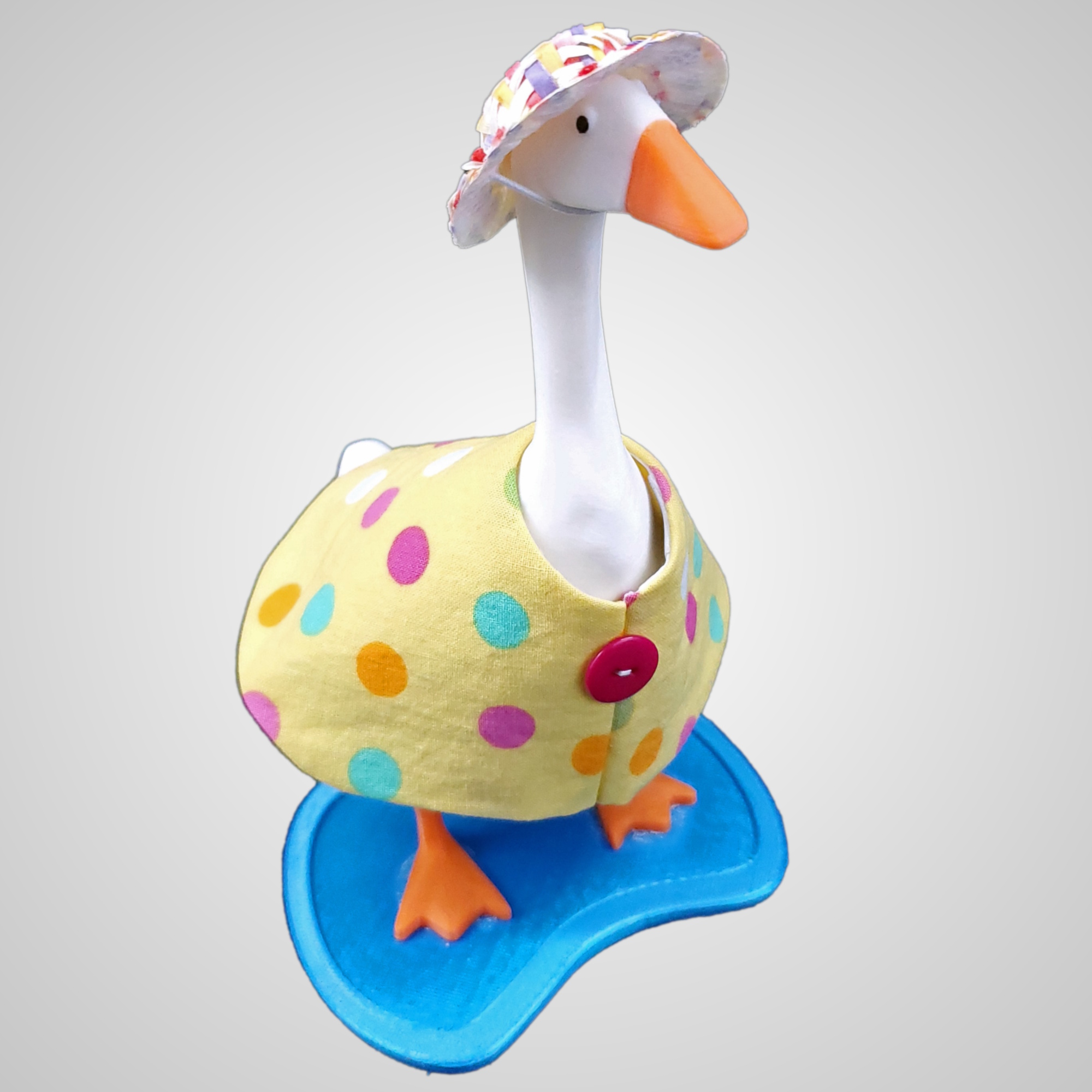 Vibrant Polka Dot Outfit for a 7 inch Desk Goose
