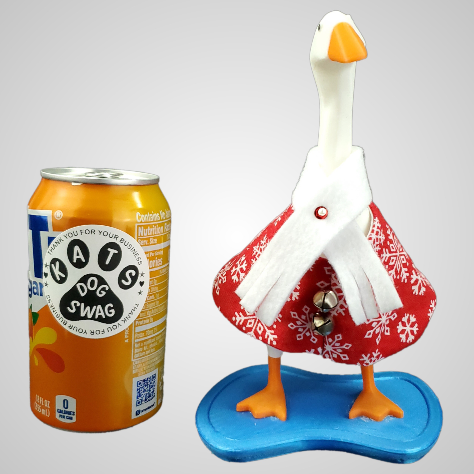 Red Snowflake Dress, Fleece Scarf for 7-inch Desk Goose