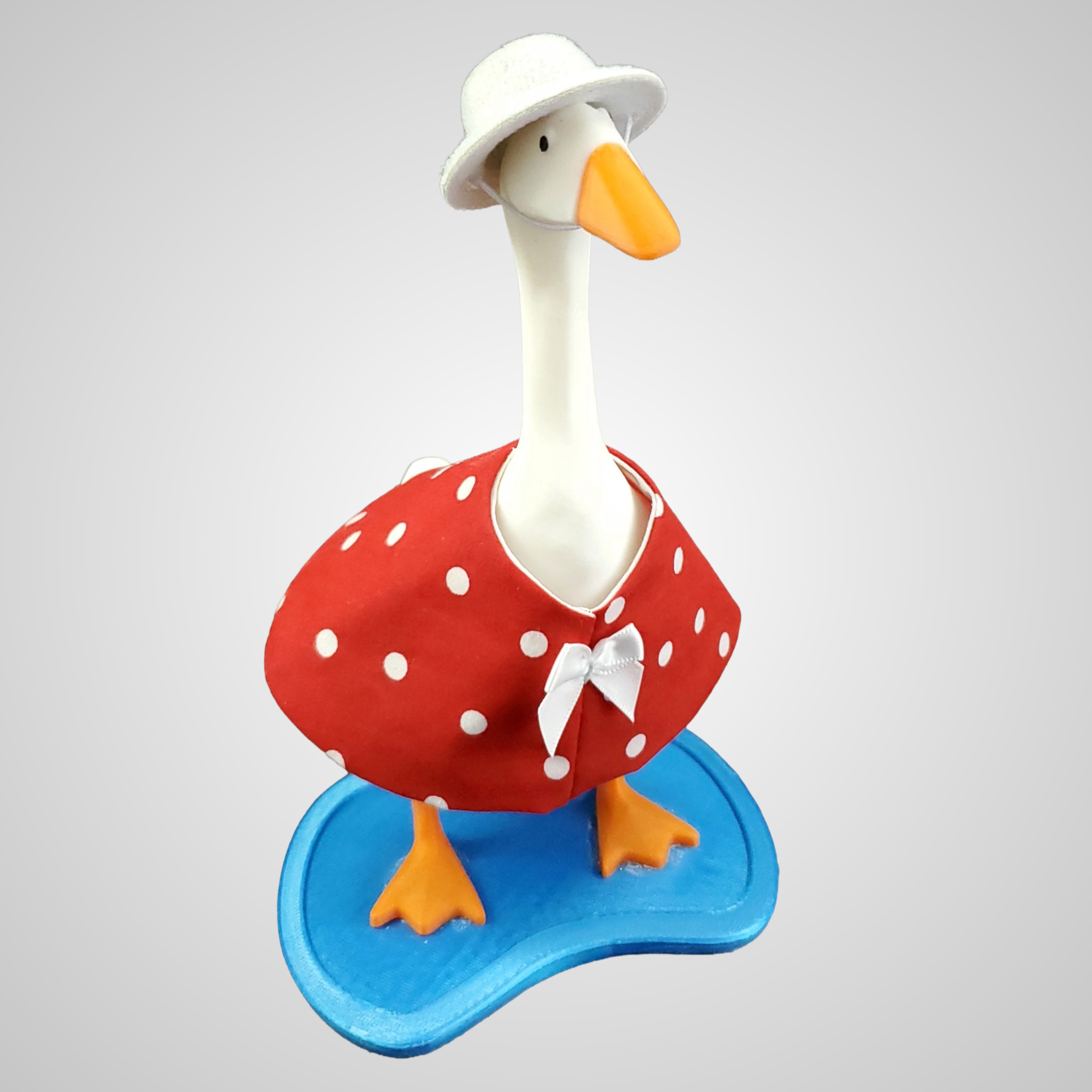 Red Polka Dot Dress and Hat for 7-inch Desk Goose