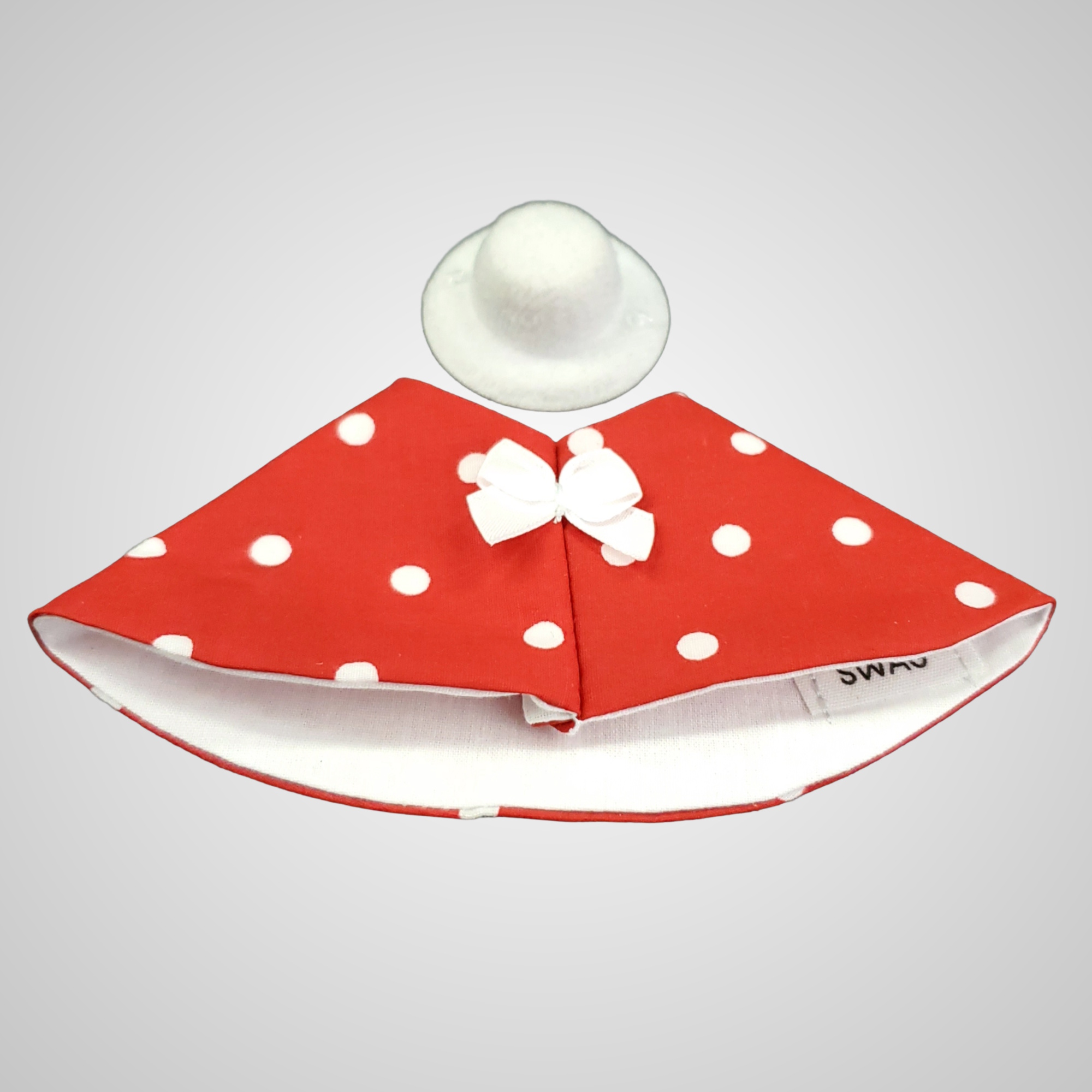 Red Polka Dot Dress and Hat for 7-inch Desk Goose