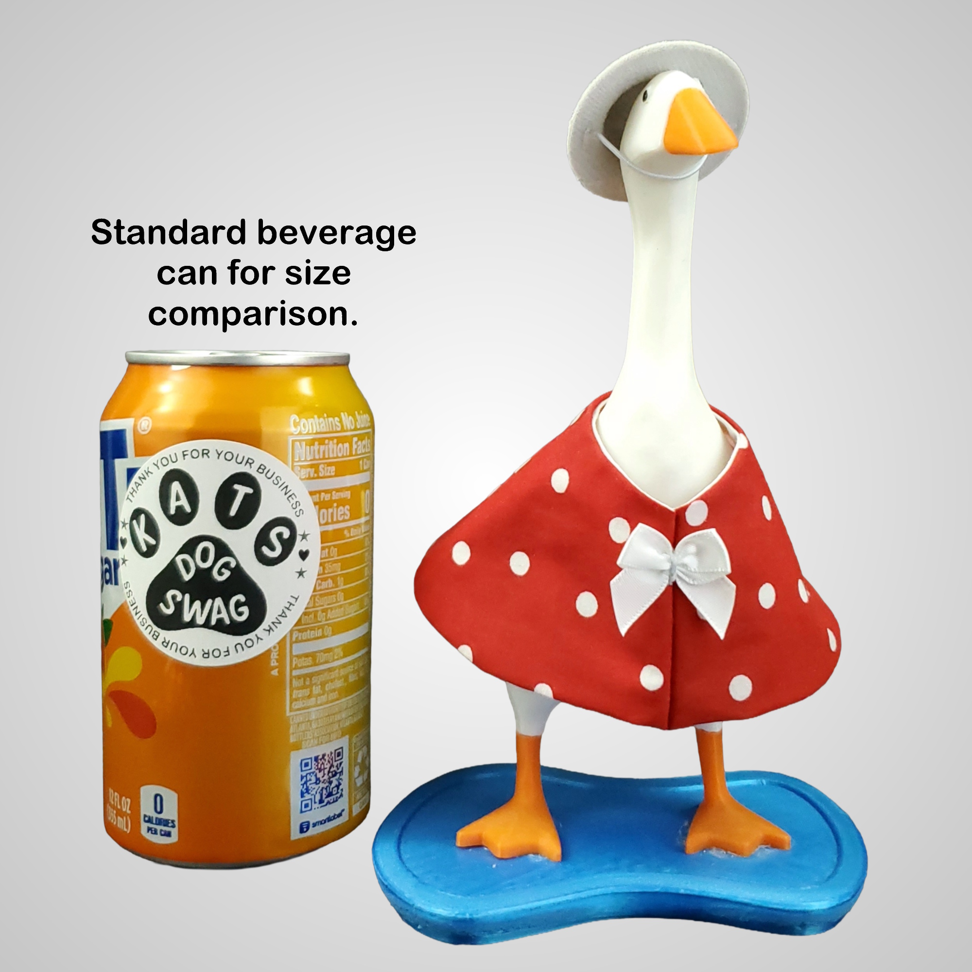 Red Polka Dot Dress and Hat for 7-inch Desk Goose