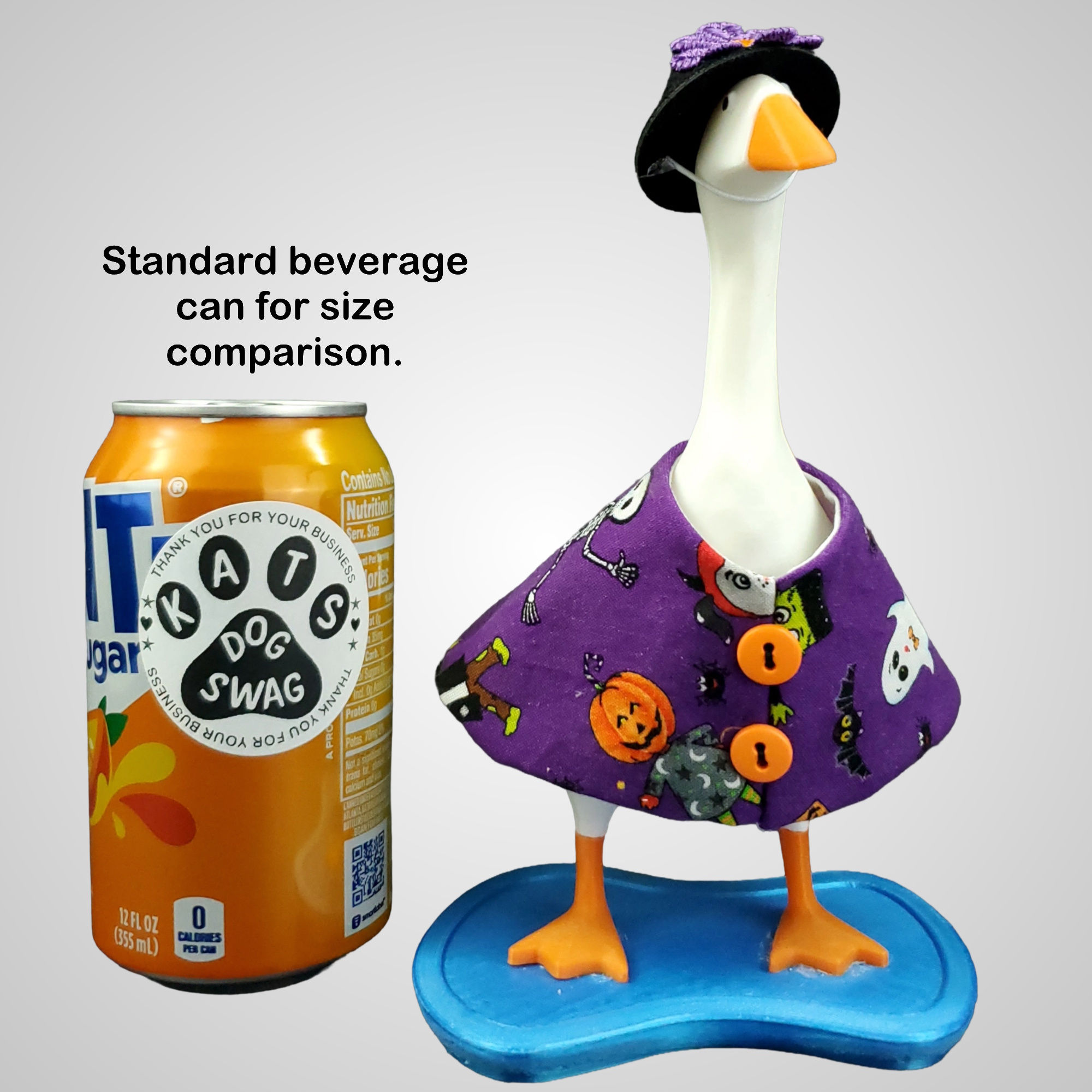 Purple Halloween Dress and Black Felt Hat for 7-inch Desk Goose