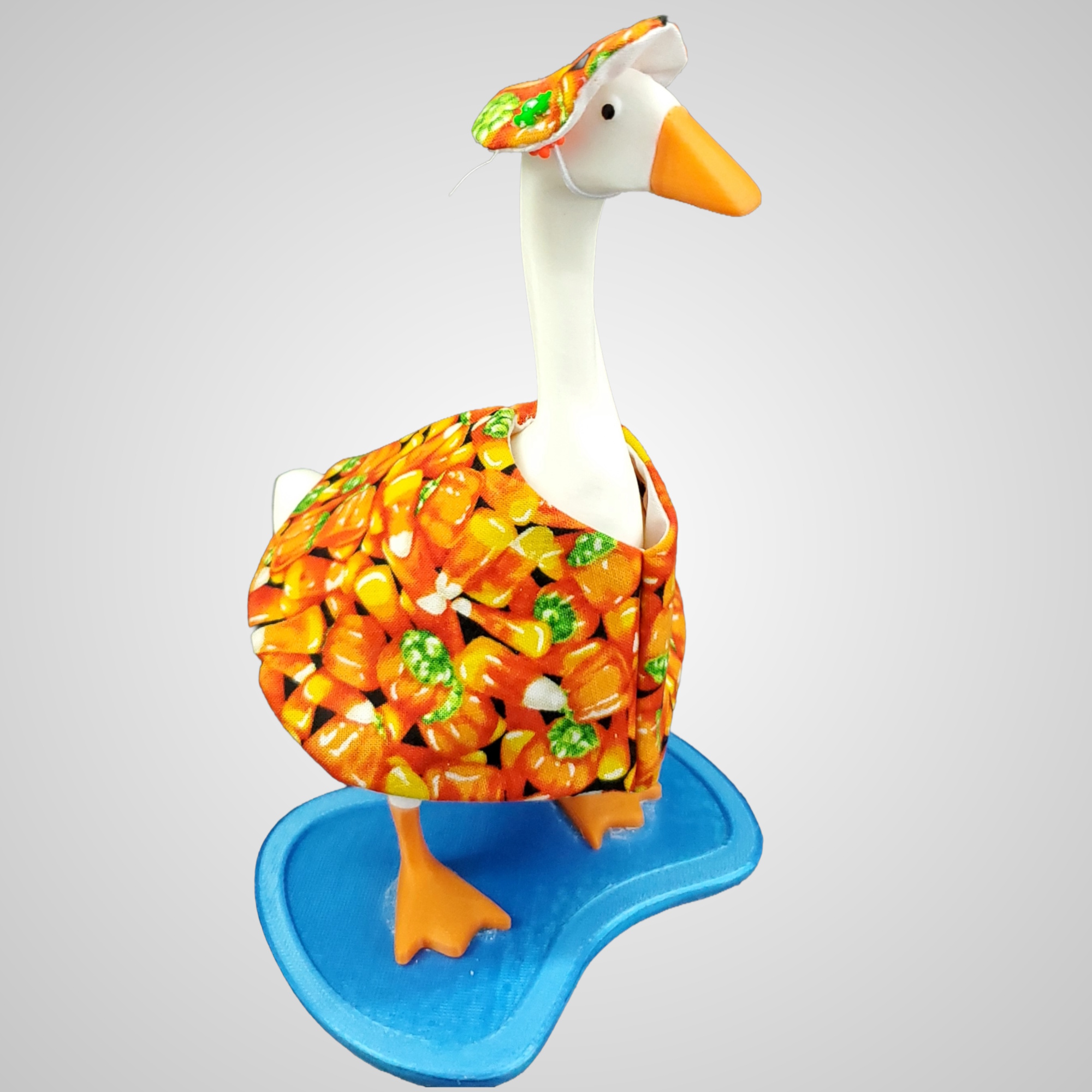 Candy Corn & Pumpkin Dress with Hat for 7" Desk Goose