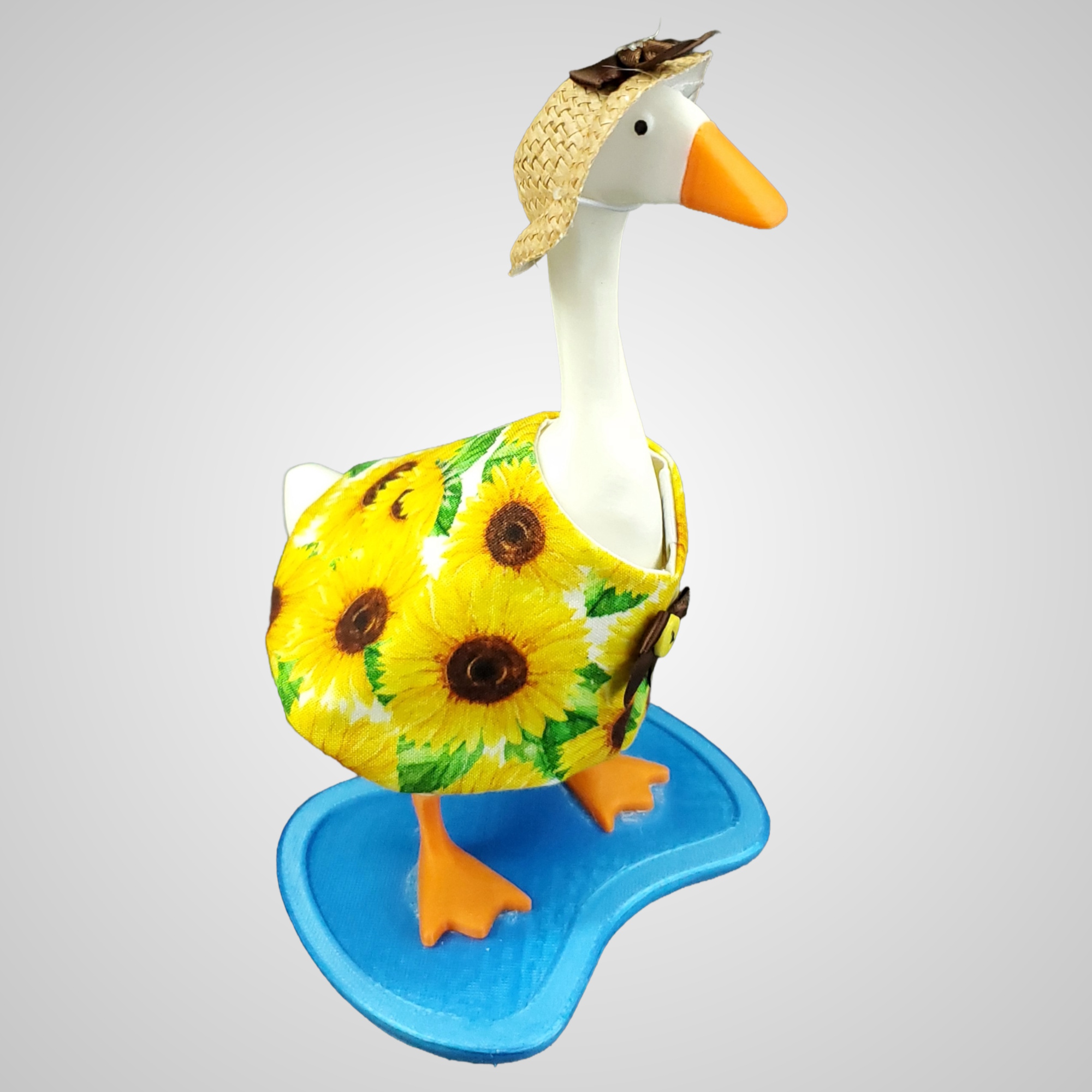 Sunflower Dress with Straw Hat for a 7 inch Desk Goose