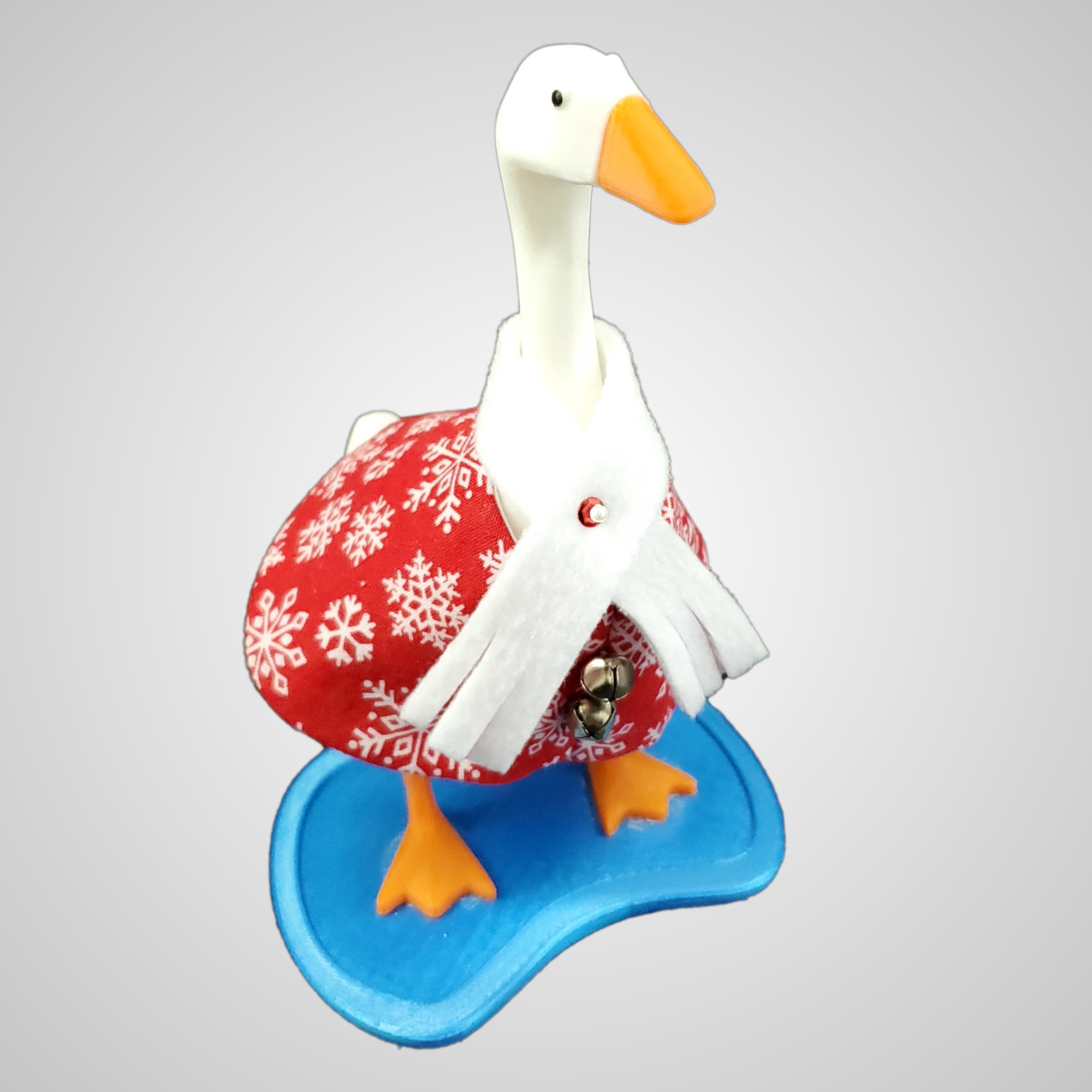 Red Snowflake Dress, Fleece Scarf for 7-inch Desk Goose