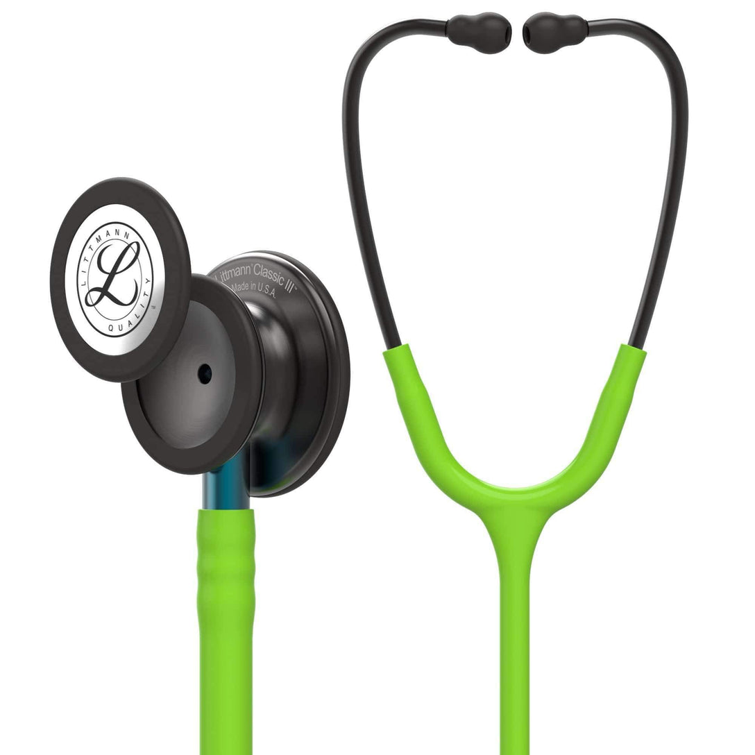 3M Littmann Classic III Stethoscope Lime Green Smoke