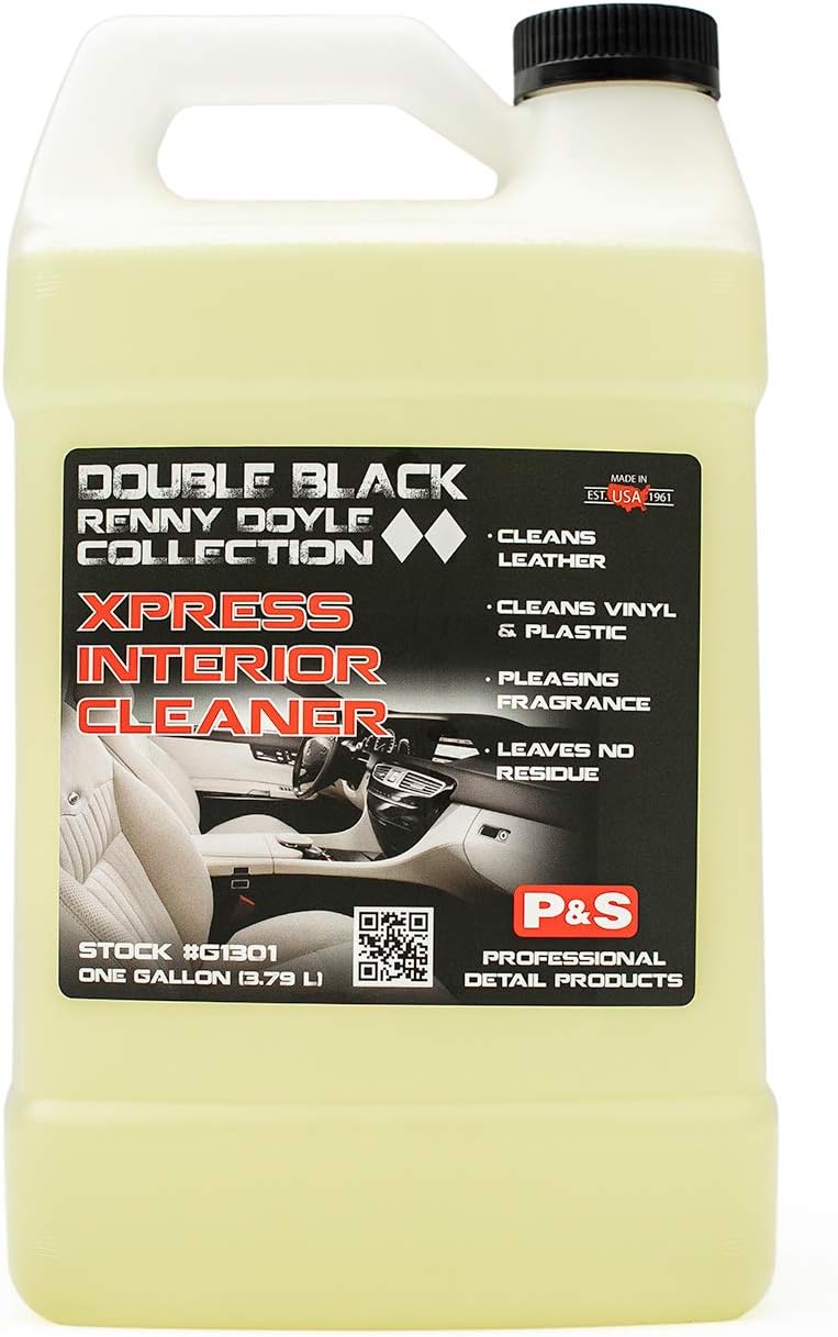 P & S PROFESSIONAL DETAIL PRODUCTS - Xpress Interior Cleaner - All-in-One Solution for Safely Removing Traffic Marks, Dirt, Grease, Oil; Works on Leather, Vinyl, Plastic; Fresh Scent - 1 Gallon