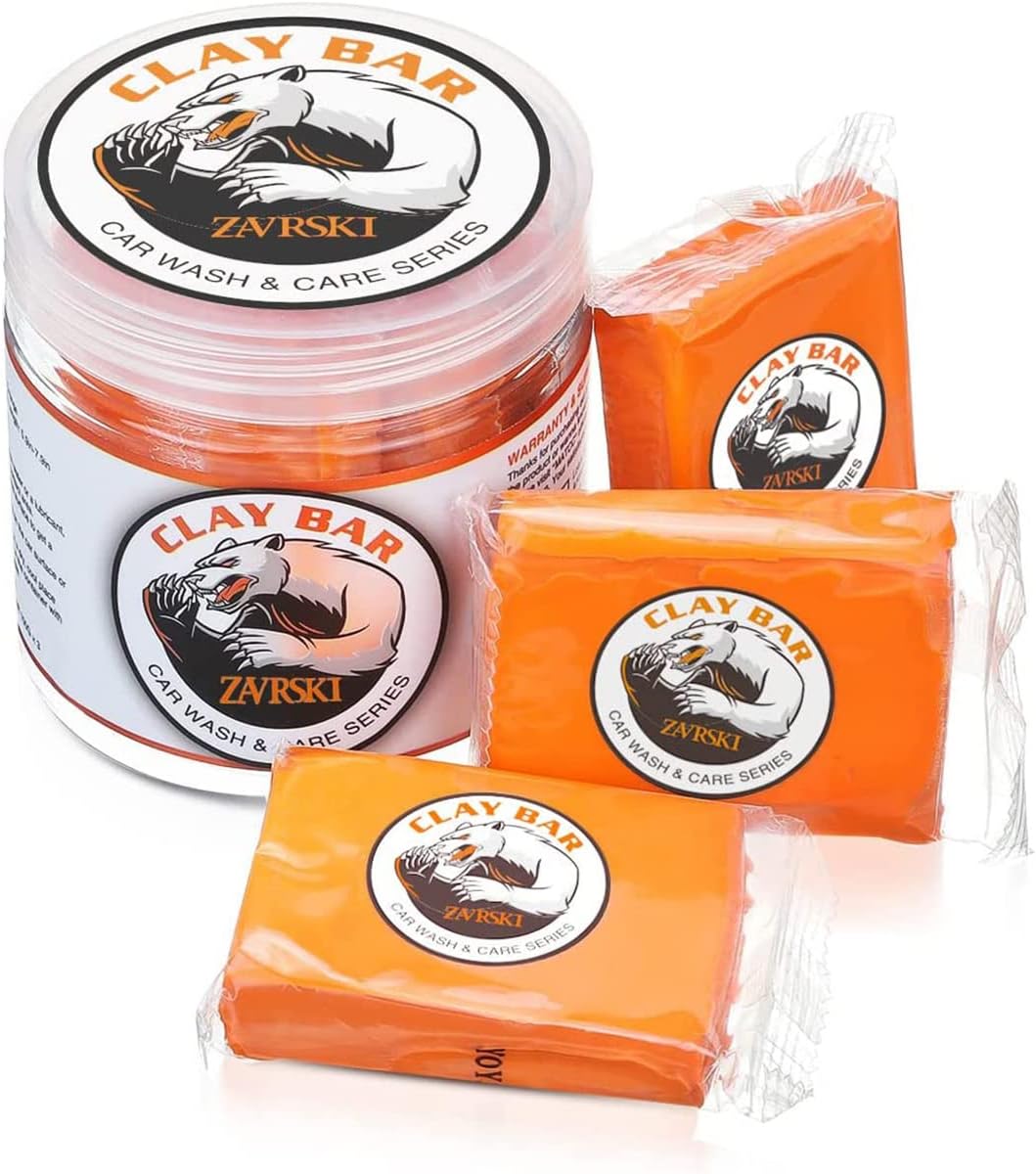 Zavrski Car Clay Bar 3 Pack 100g Auto Detailing Clay Bar Premium Grade Clay Bar Cleaner Washing Supplies with Washing and Adsorption Capacity for Cleaning Cars, RV, Bus and Boats