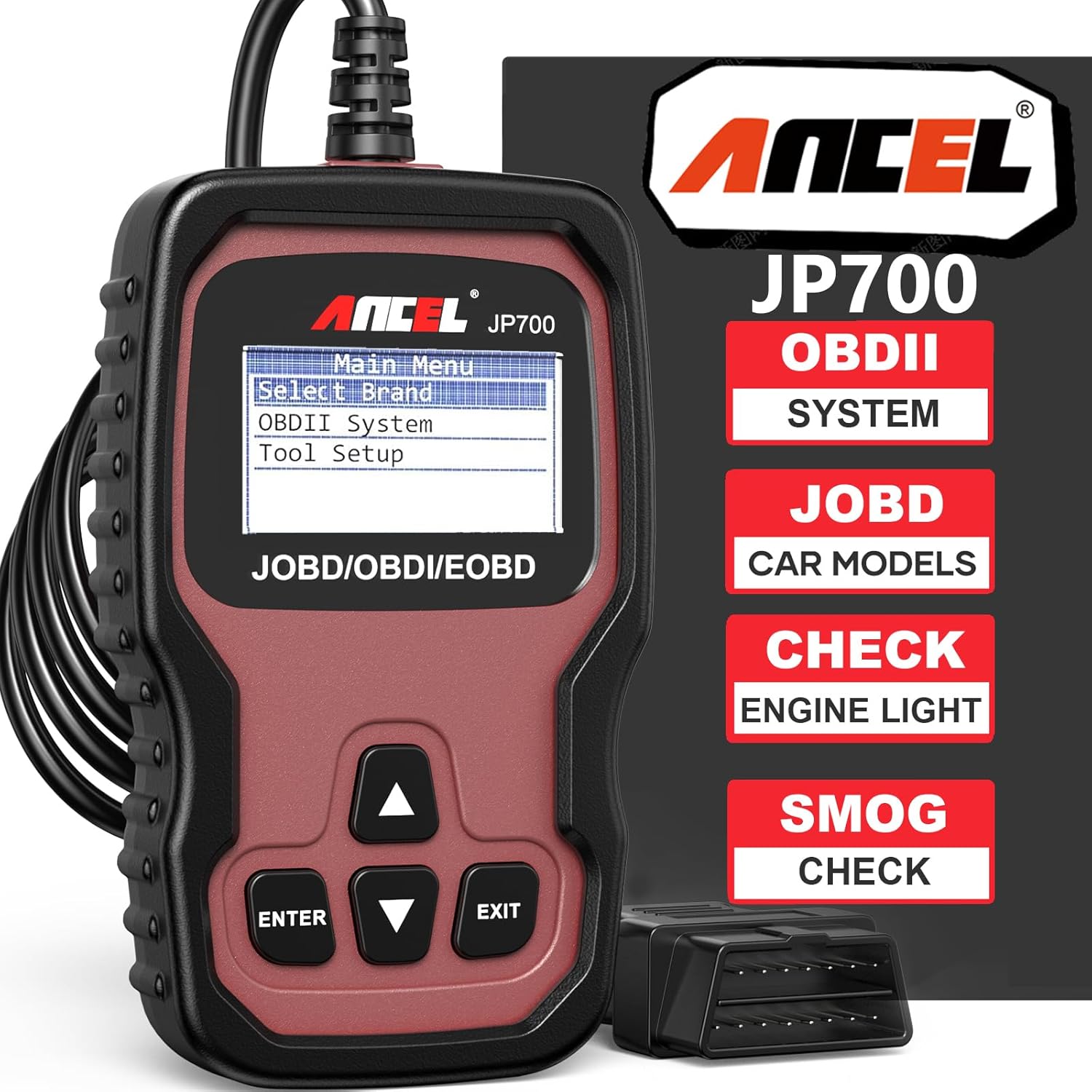 ANCEL JP700 JOBD OBD2 Japanese Car Scanner, JDM Automotive Code Reader Check Engine Light OBDII Diagnostic Scan Tool Fits for Toyota Nissan Honda Mazda...