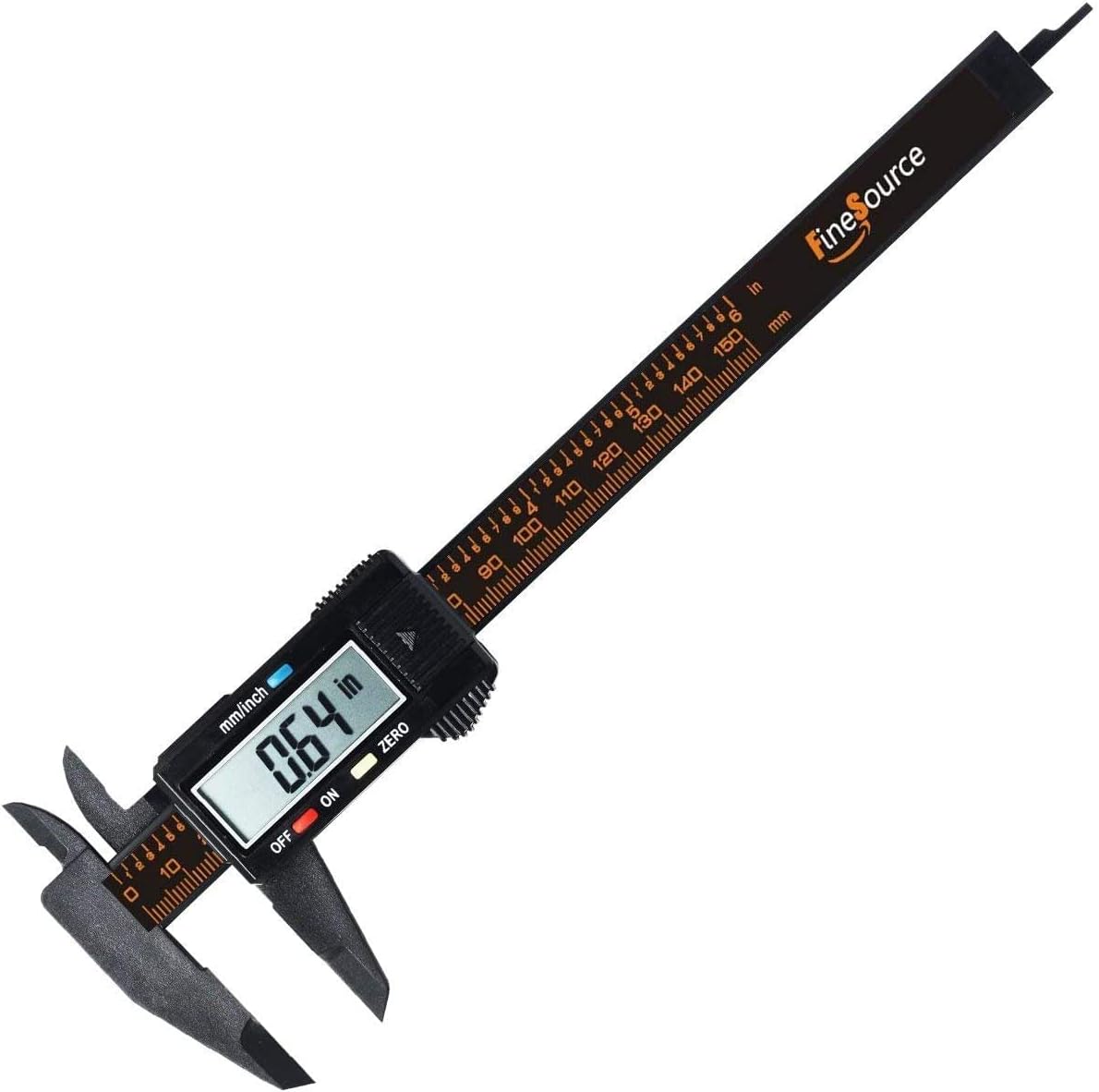 FineSource Electronic Digital Caliper Inch/Metric Conversion 0-6 Inch/150 mm Carbon Fiber Gauge Micrometer Extra Large LCD Screen Auto Off Featured...