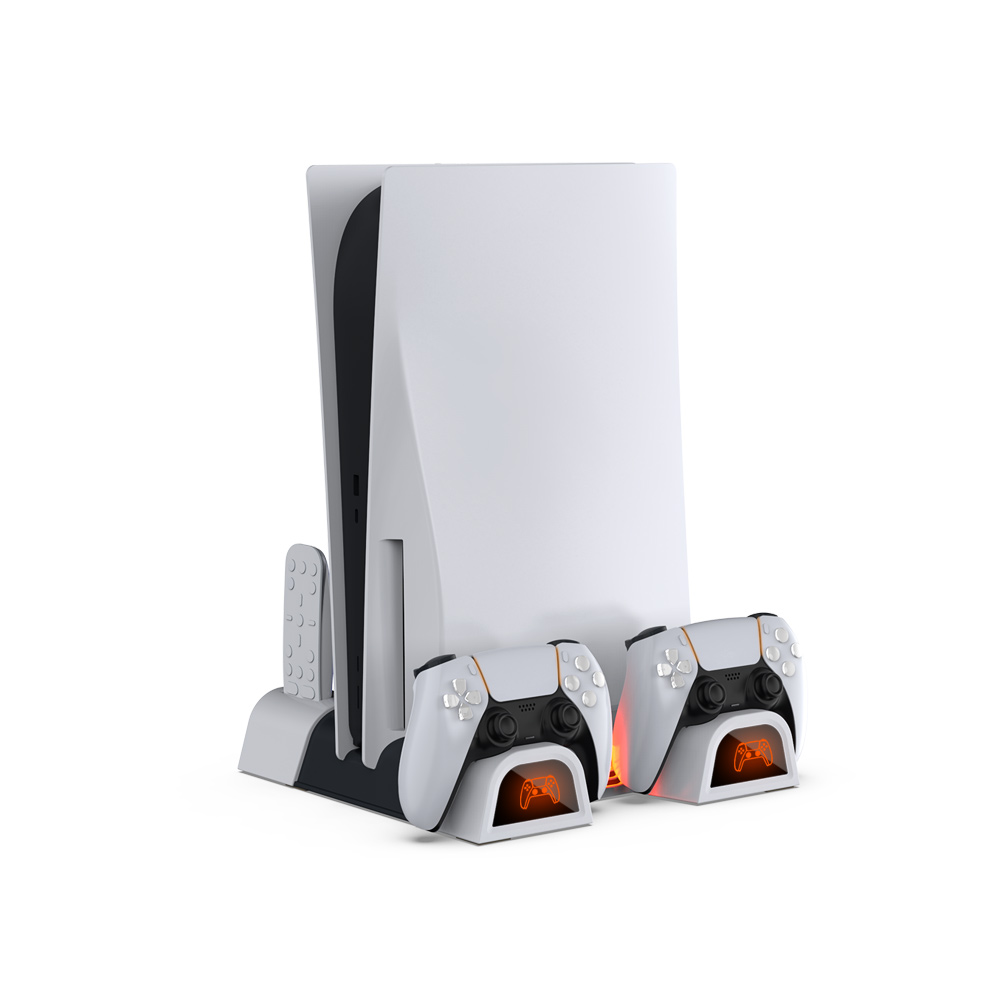 DOBE TP5-05100 Multifunctional Vertical Console Cooling Fan Stand Base for PS5 Dual Gamepad Charging Dock
