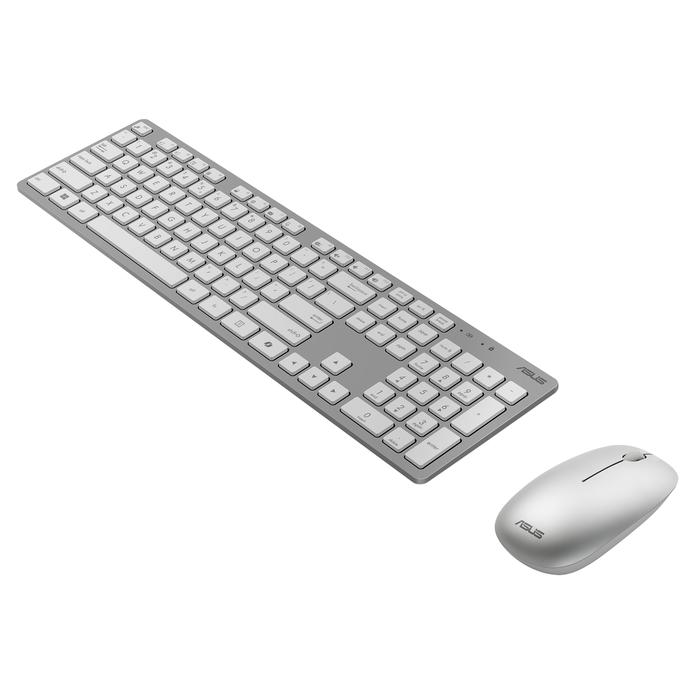ASUS W5000 Wireless Keyboard and Mouse Set ,2.4 GHz Grey and White (Qwerty)
