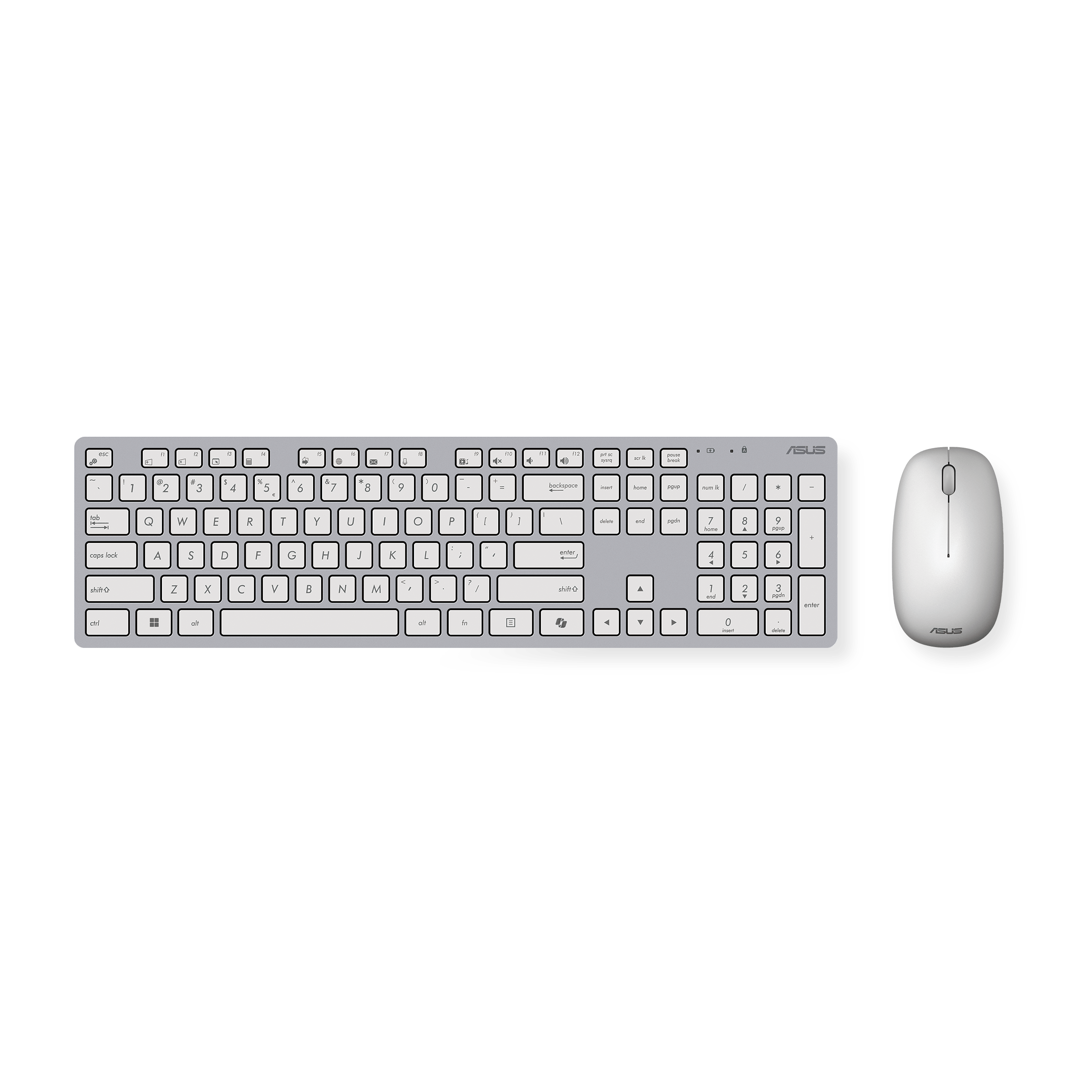ASUS W5000 Wireless Keyboard and Mouse Set ,2.4 GHz Grey and White (Qwerty)