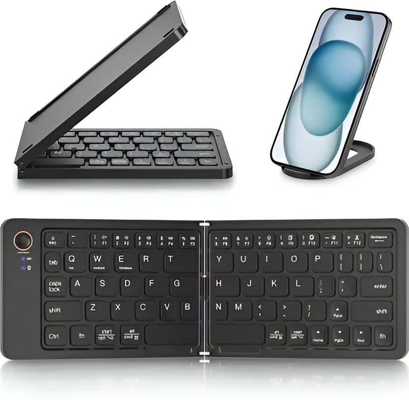 B023 Portable Wireless Multi-Device Two Fold Foldable Keyboard 