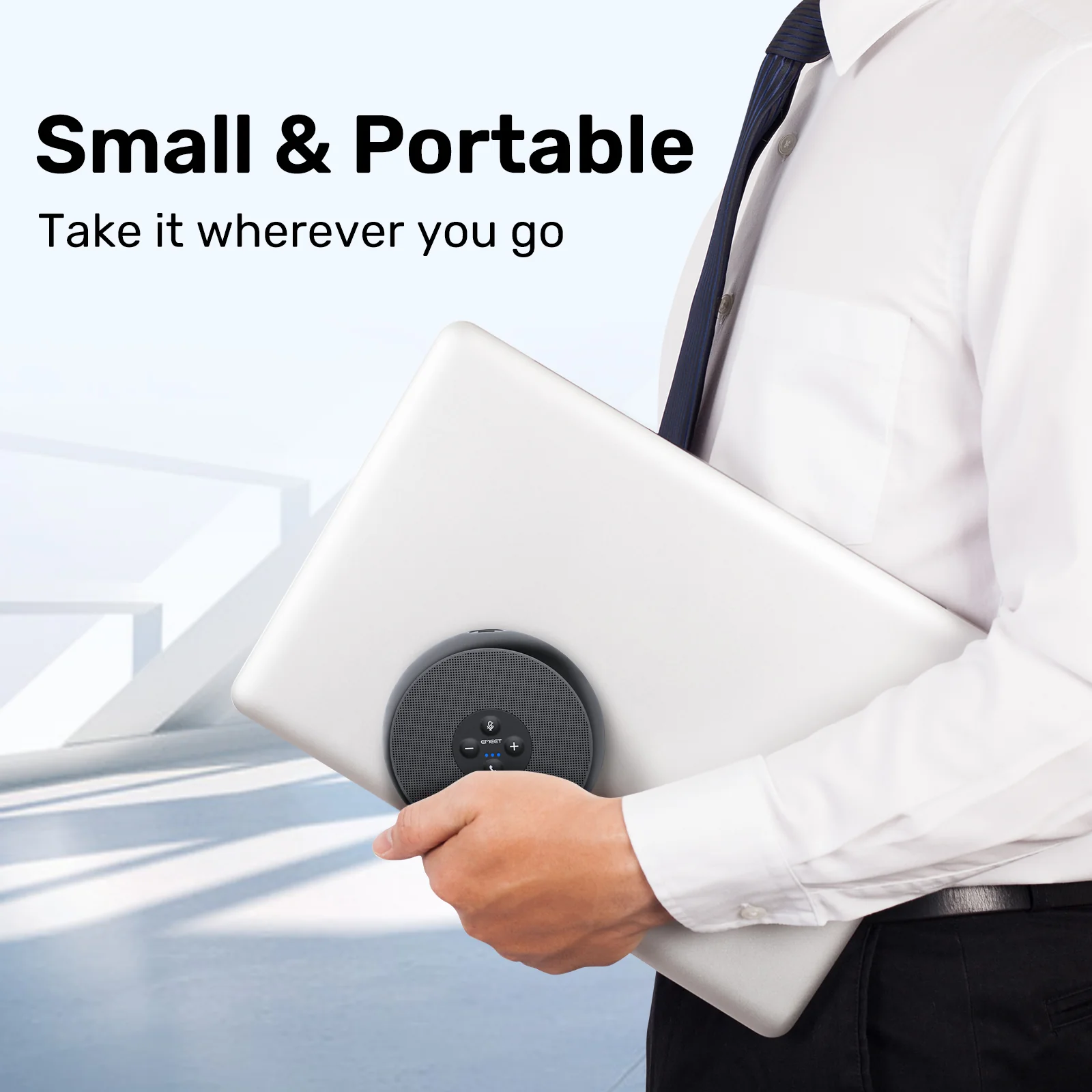 EMEET M1A USB Speakerphone 2 AI Mics 360 Voice Pickup USB Type C Plug and Play Noise Reduction Echo Cancellation Computer Speakers with Microphone