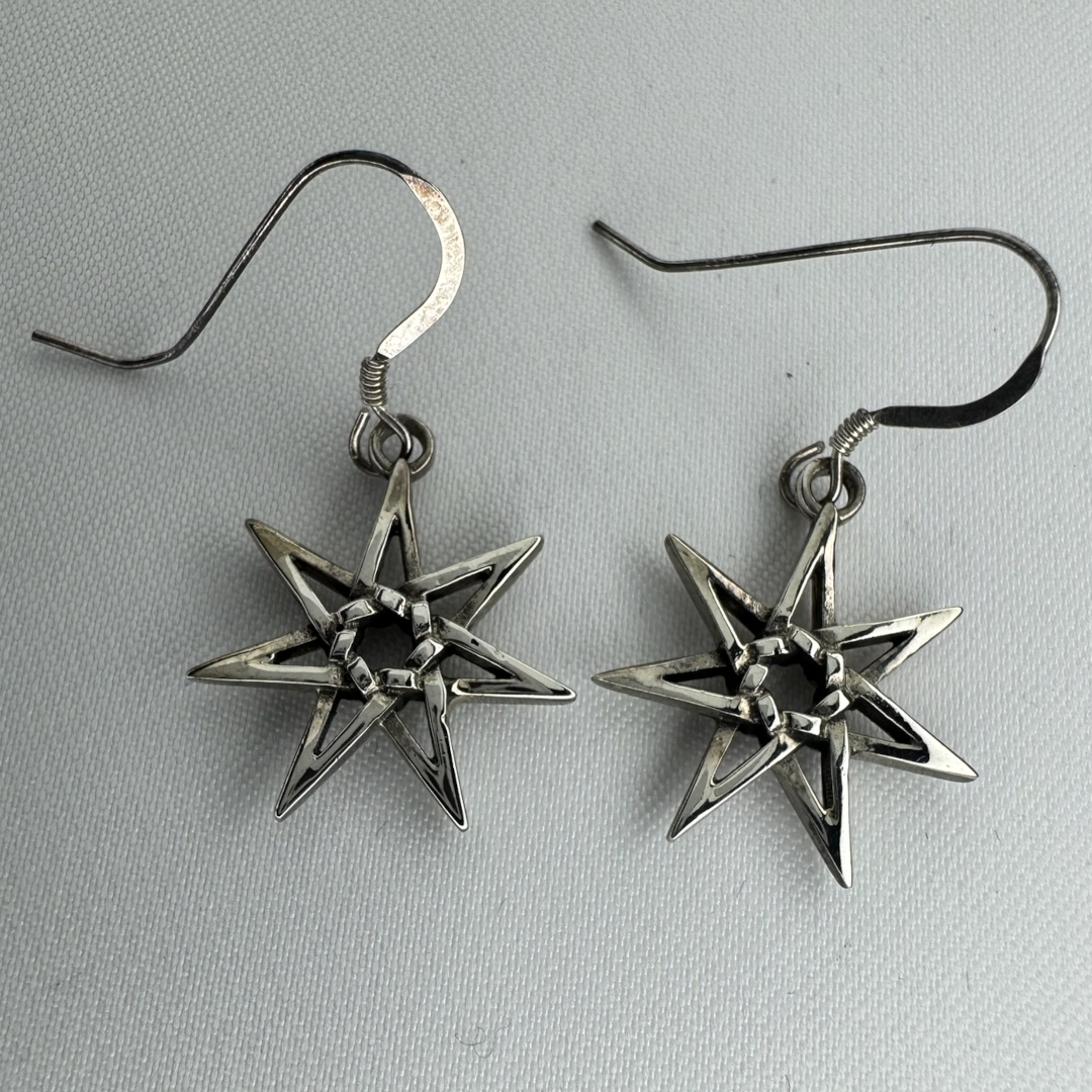 Seven Sisters Star Dangle Sterling Silver Earrings