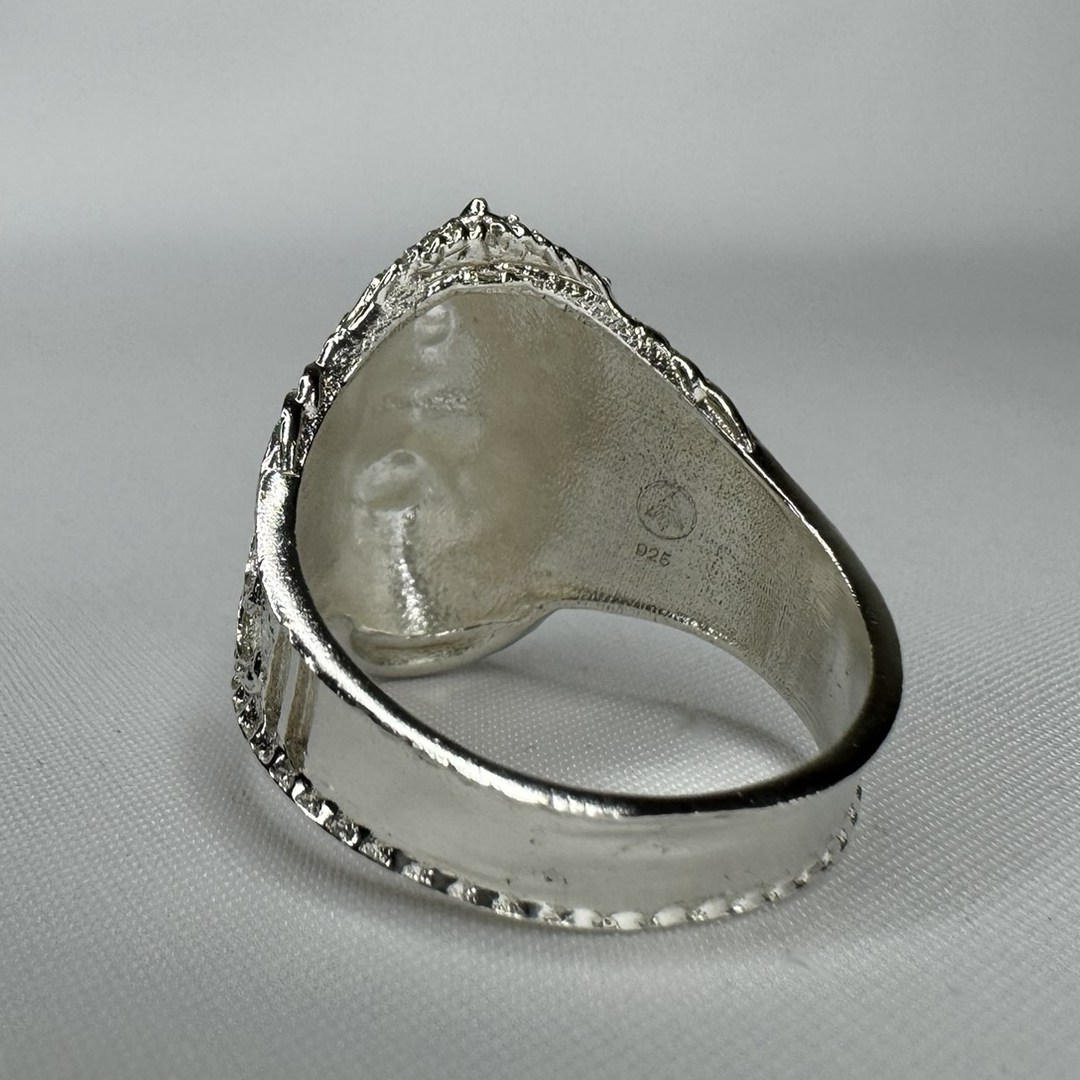 Hanuman Sterling Silver Ring with Rhodium Plating