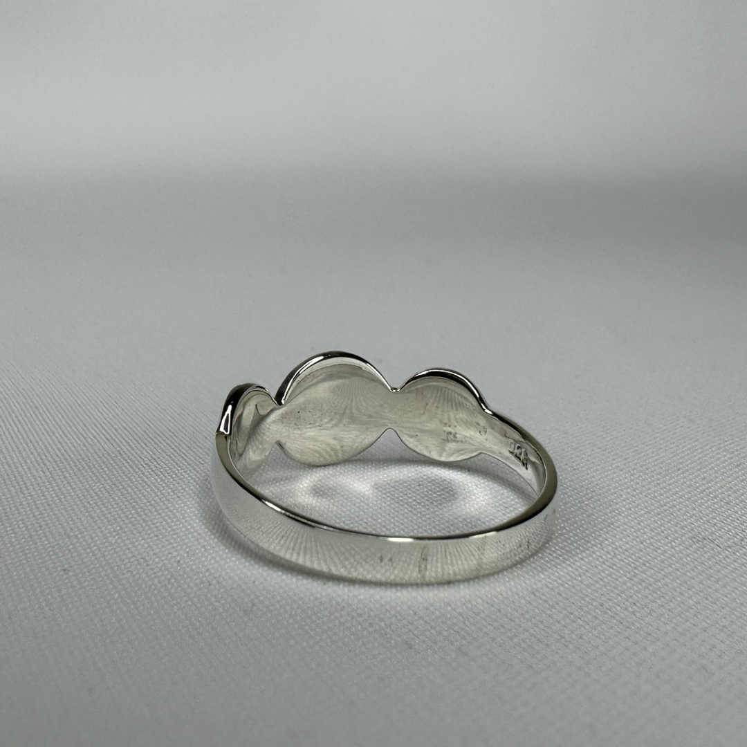 Three OM Symbols Sterling Silver Ring