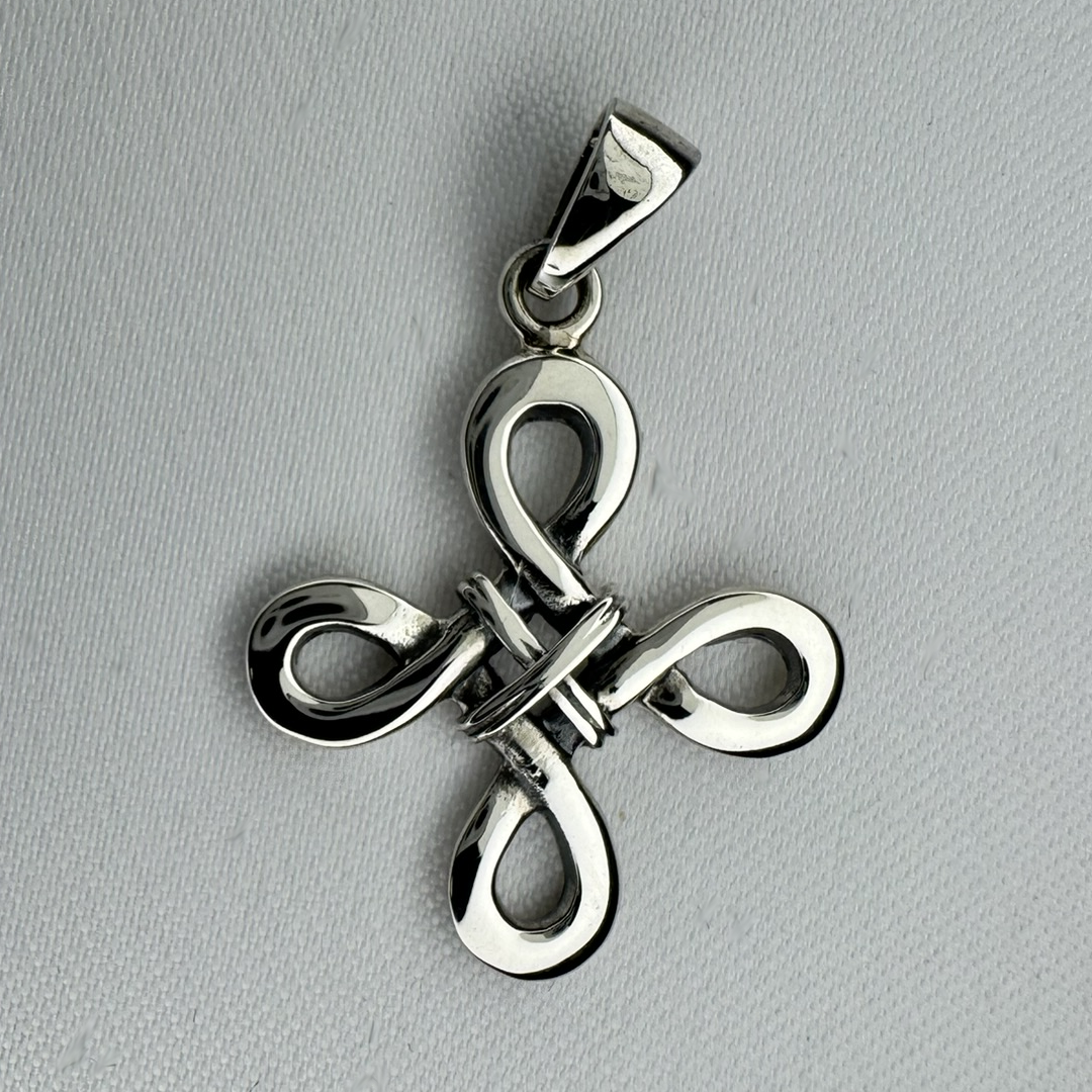 Quaternary Celtic Knot Sterling Silver Pendant