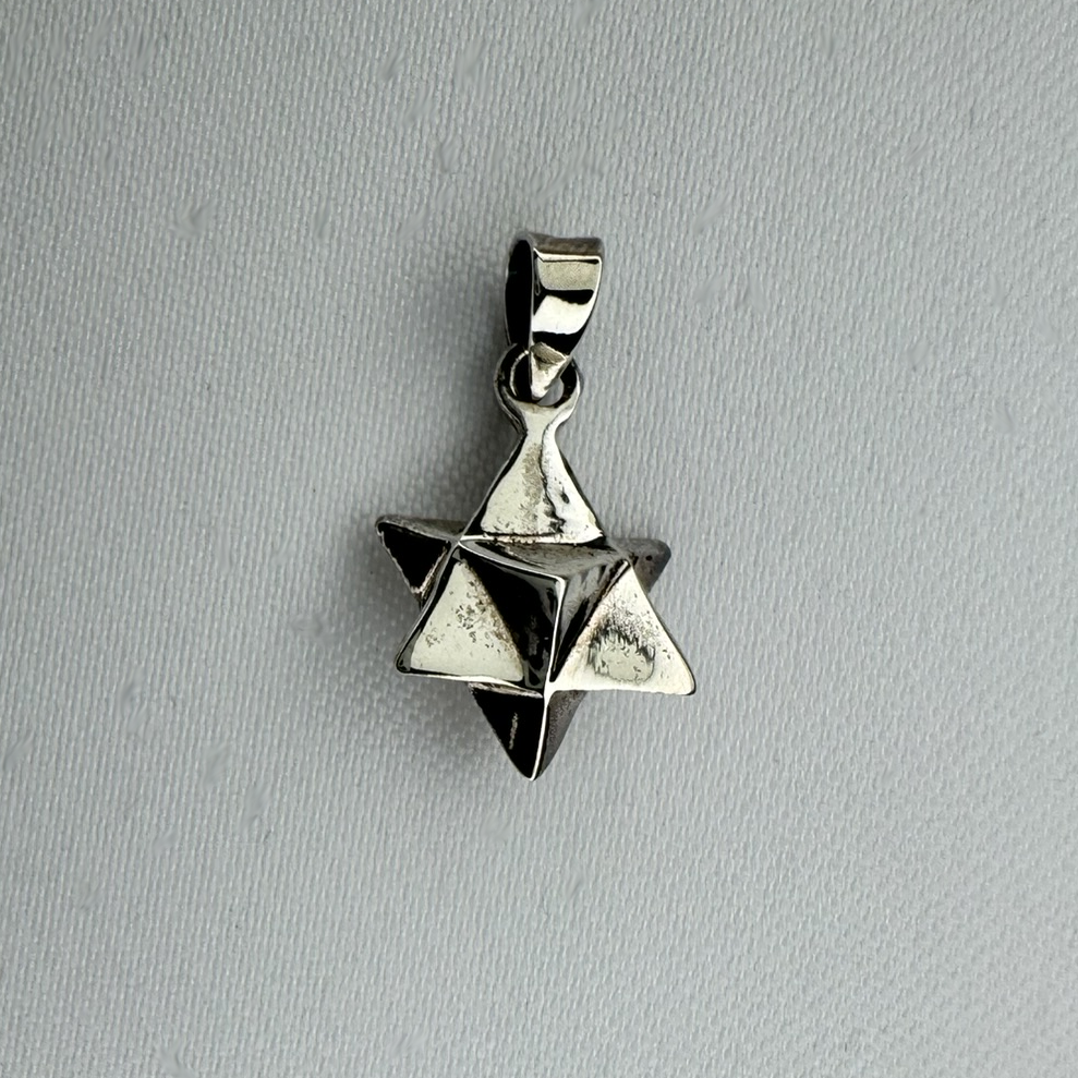 Solid Tetrahedron Sterling Silver Charm