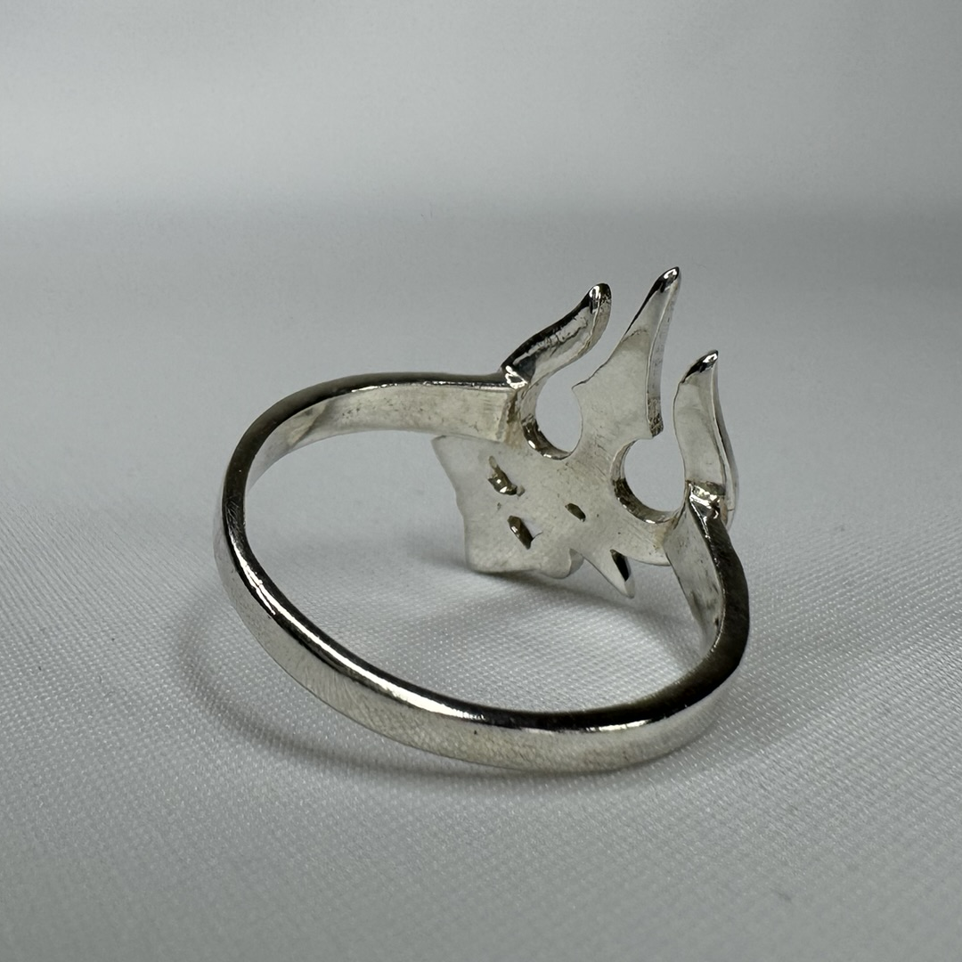 Trishul Trident Sterling Silver Ring