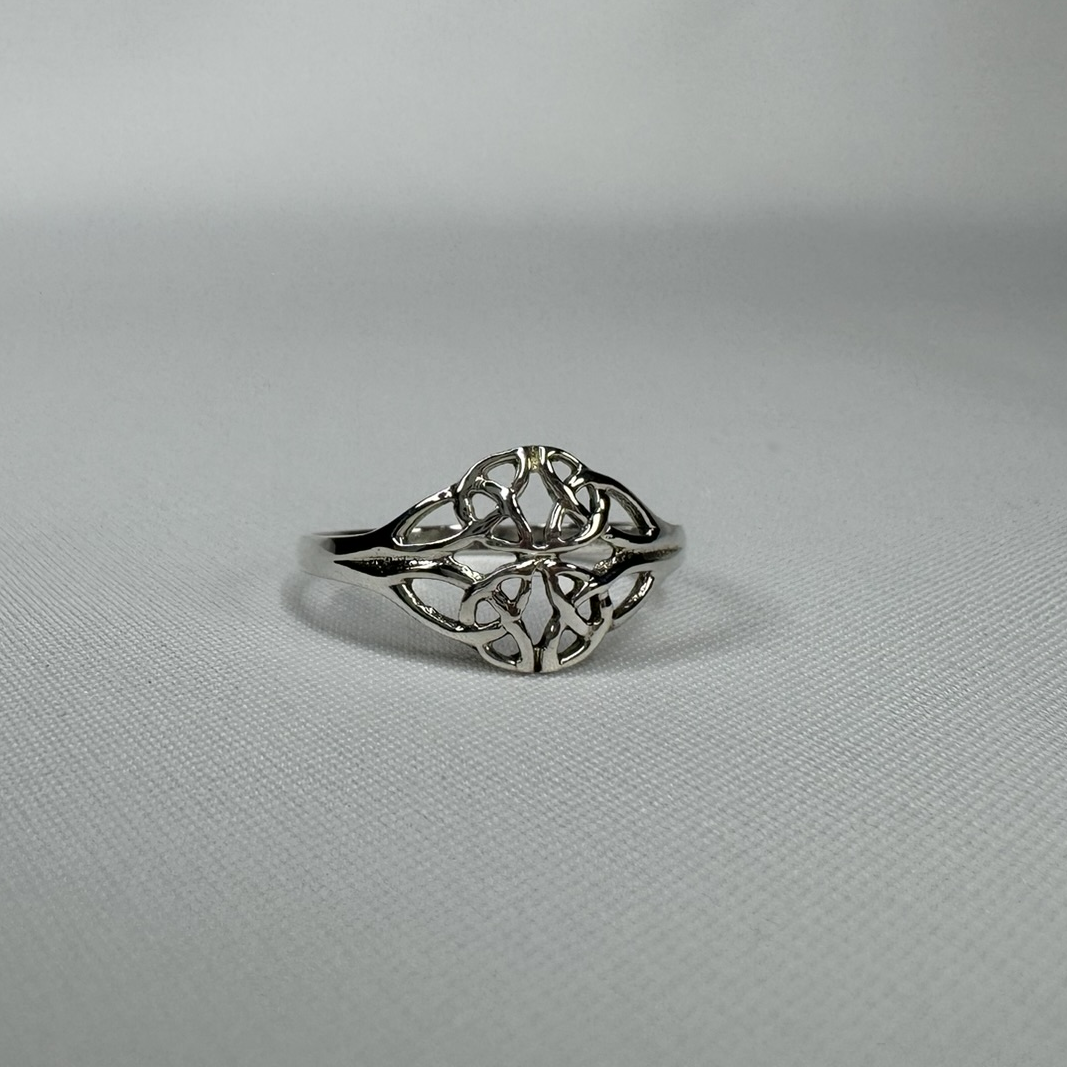 Four Triquetra Celtic Knot Sterling Silver Ring