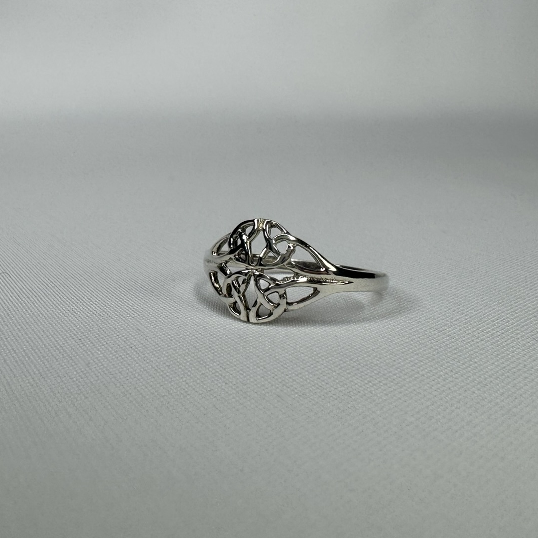 Four Triquetra Celtic Knot Sterling Silver Ring