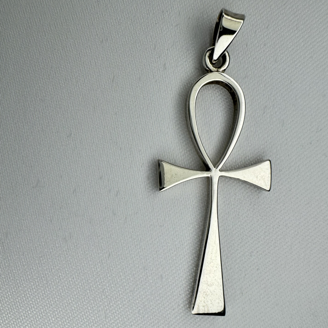 Large Ankh 38mm Sterling Silver Pendant