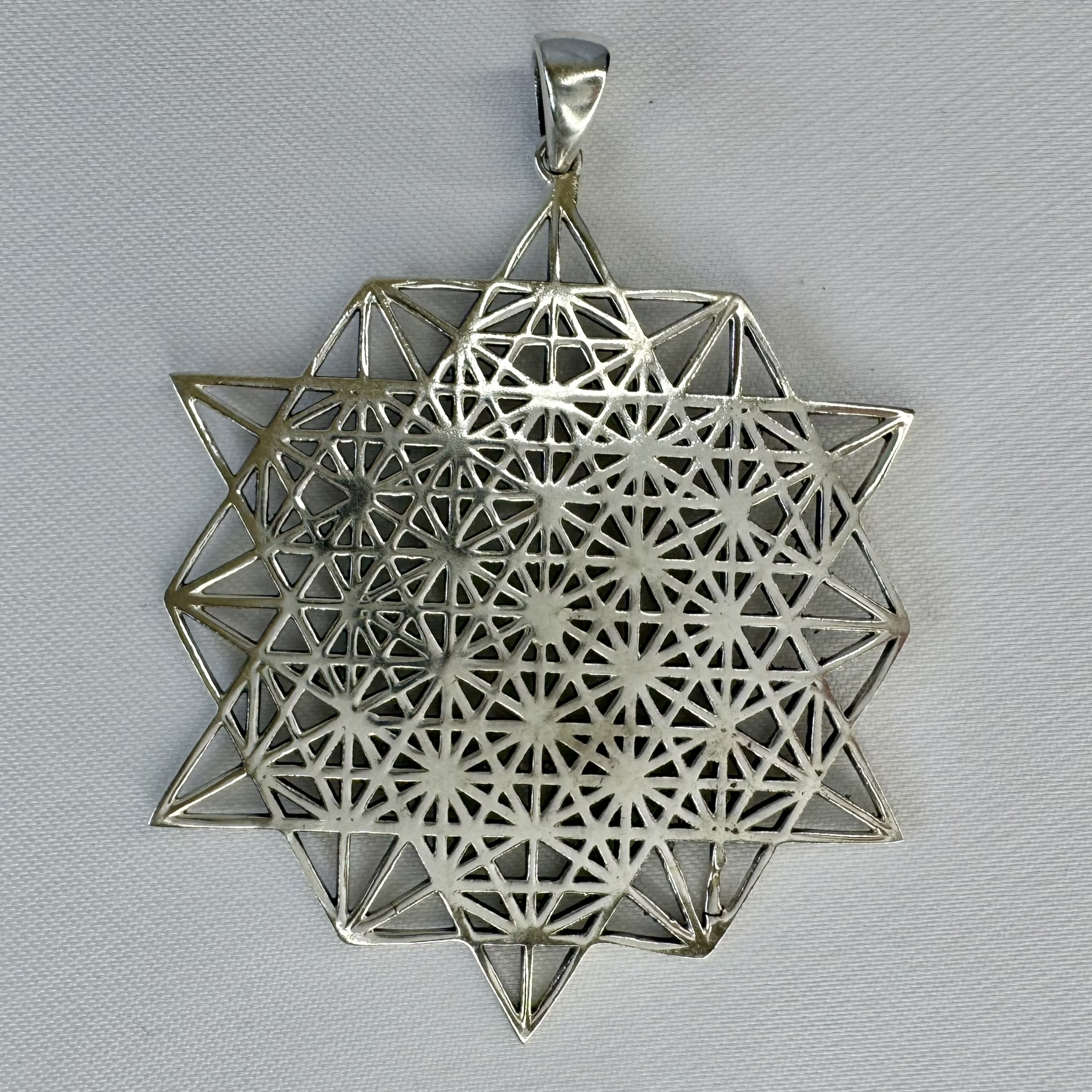 Tetrahedron Sterling Silver Pendant