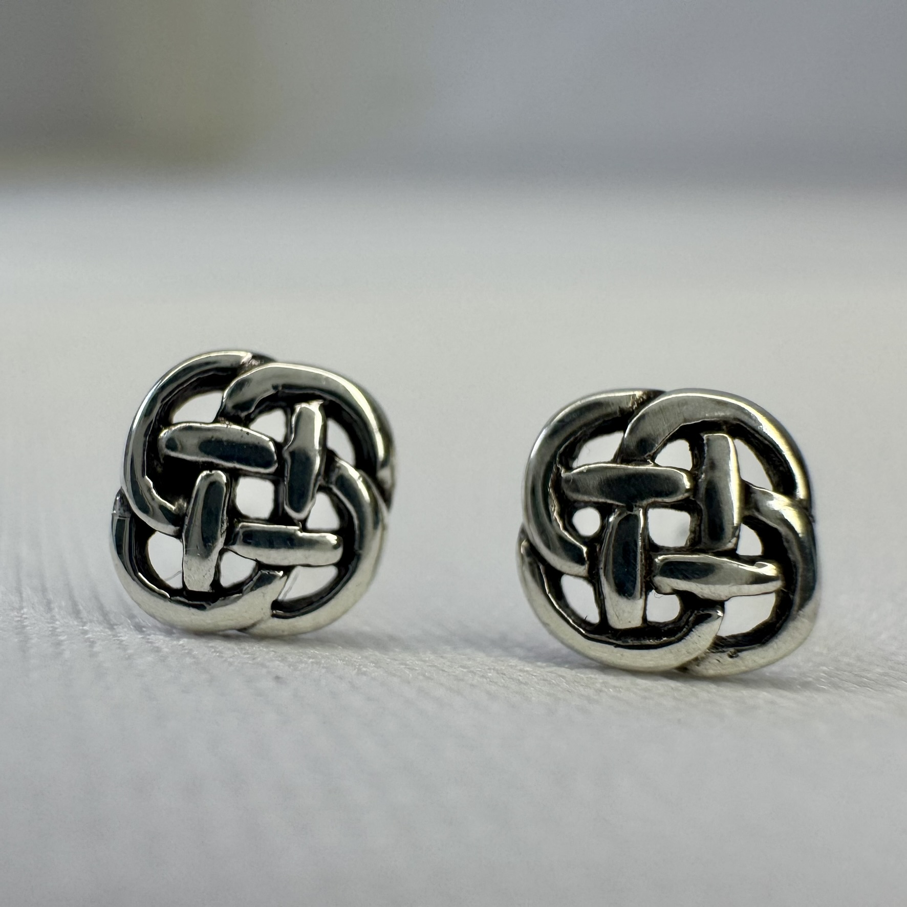Celtic Knot Post Stud Sterling Silver Earrings