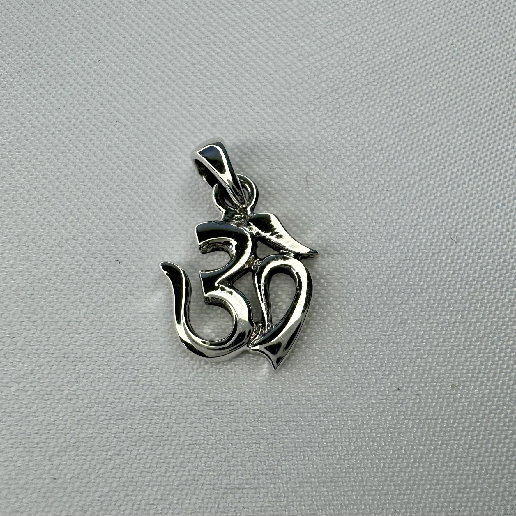Stylized OM Symbol Sterling Silver Charm