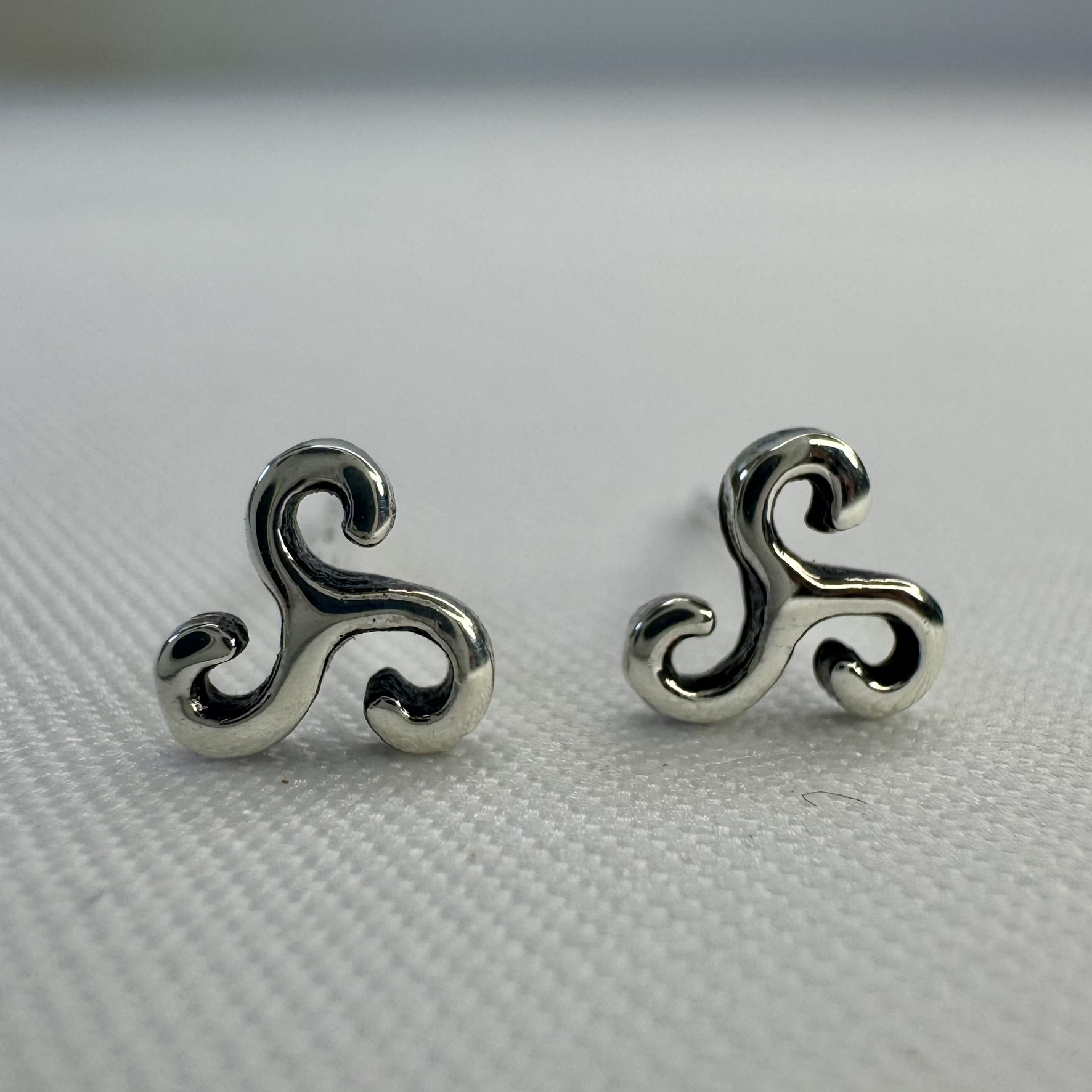 Triskelion Sterling Silver Stud Earrings