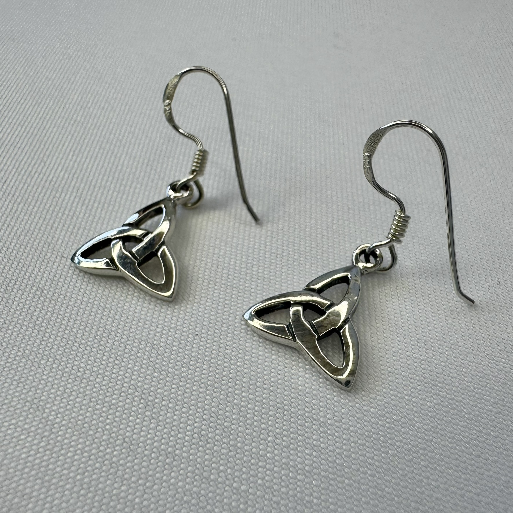 Triquetra Sterling Silver Dangle Earrings