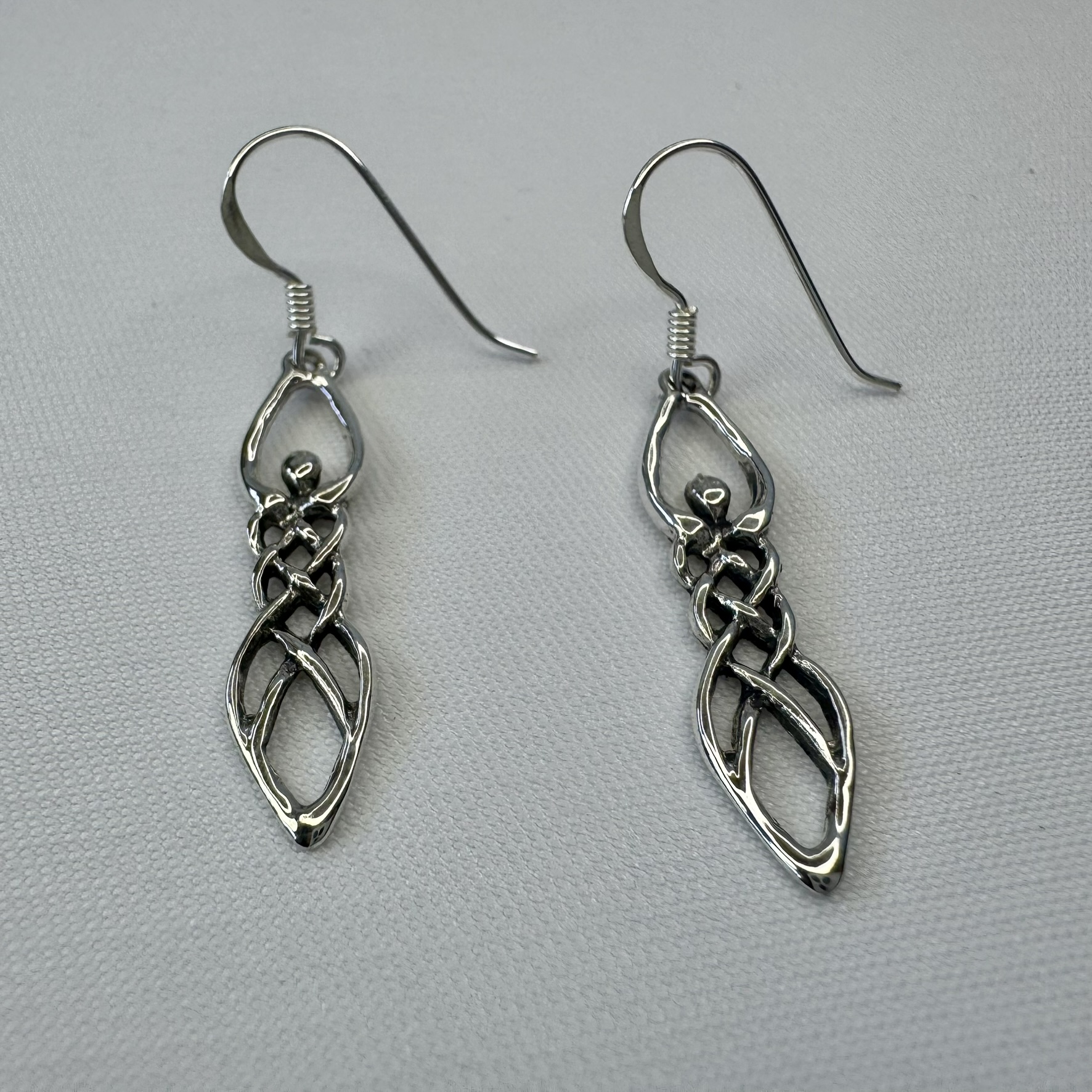 Celtic Goddess Sterling Silver Dangle Earrings
