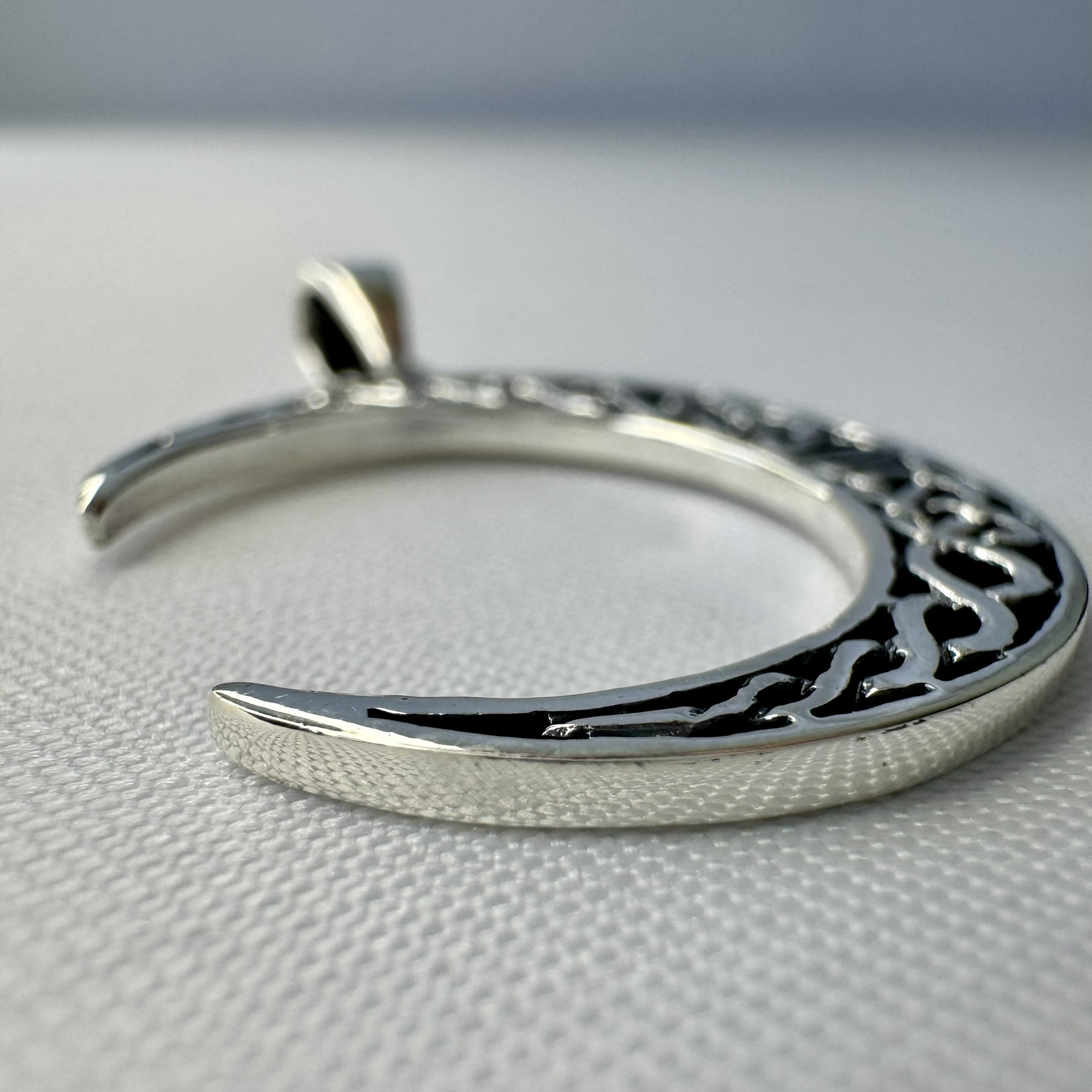 Celtic Moon Sterling Silver Pendant