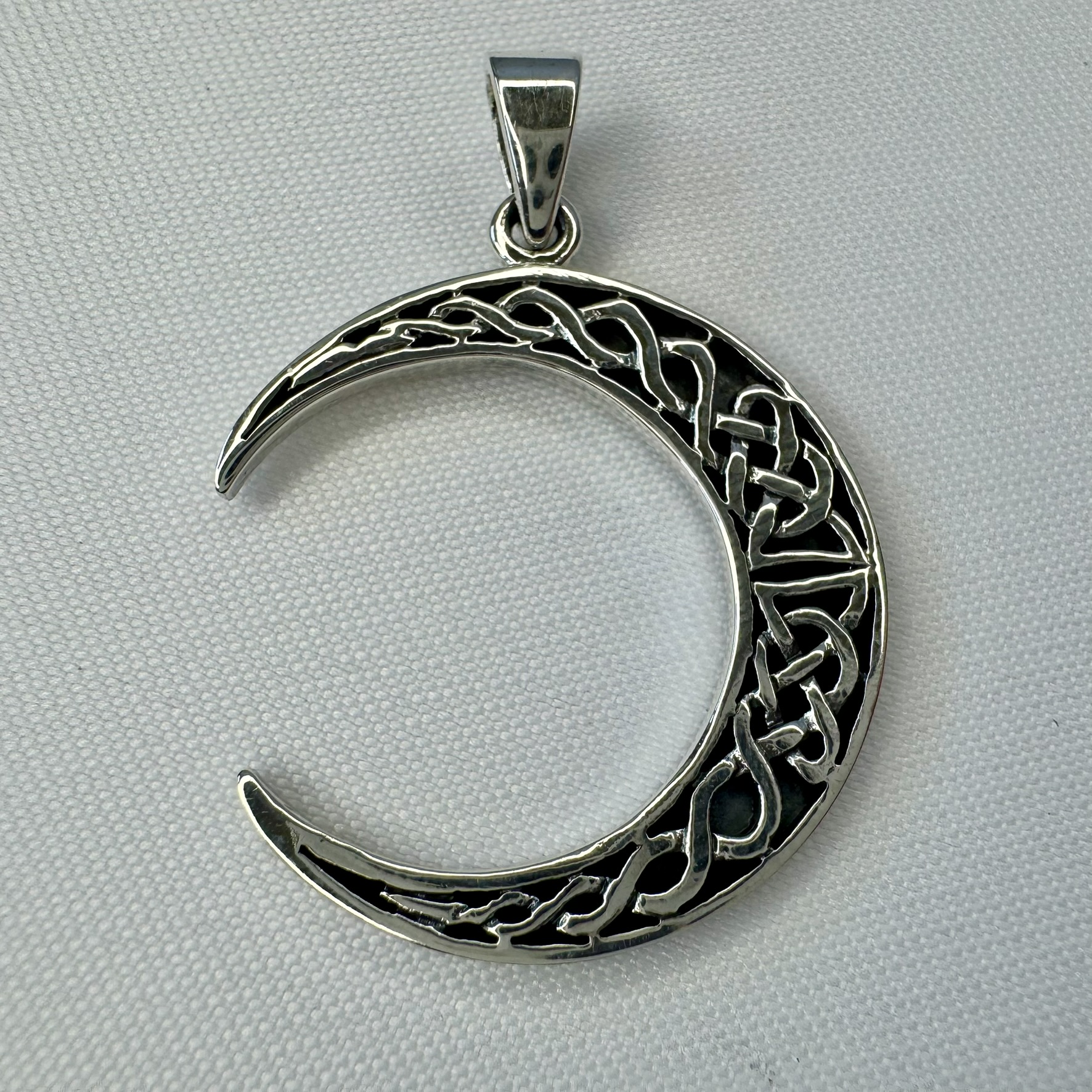 Celtic Moon Sterling Silver Pendant