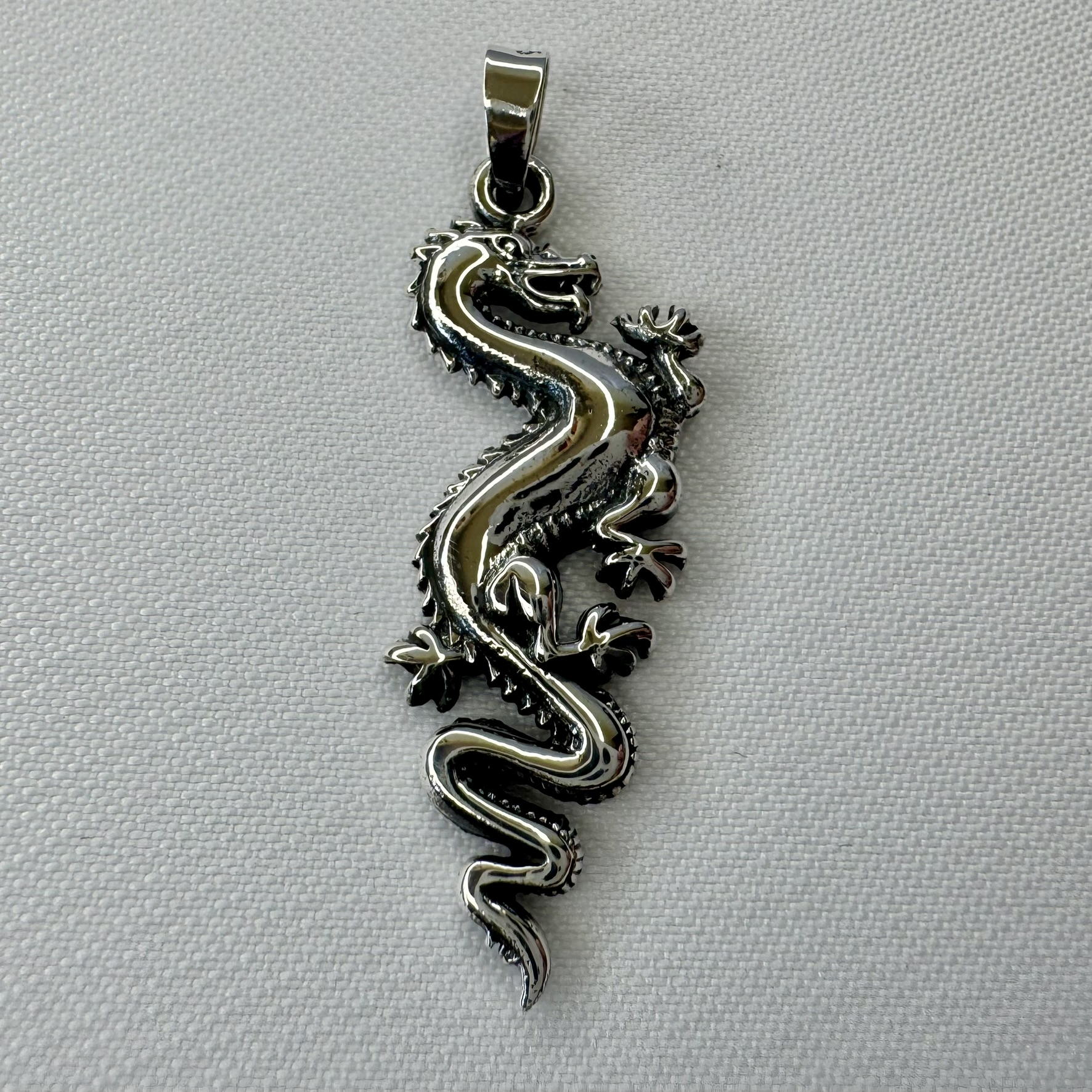 Chinese Dragon Sterling Silver Pendant