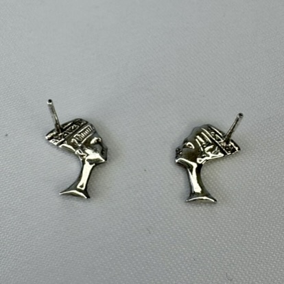 Nefertiti Sterling Silver Stud Earrings