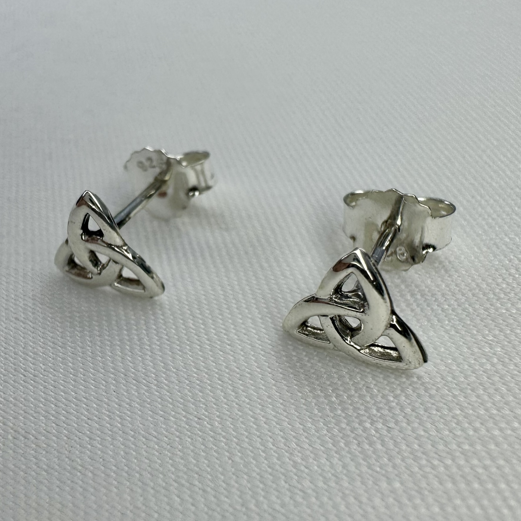 Triquetra Silver Sterling Stud Earrings