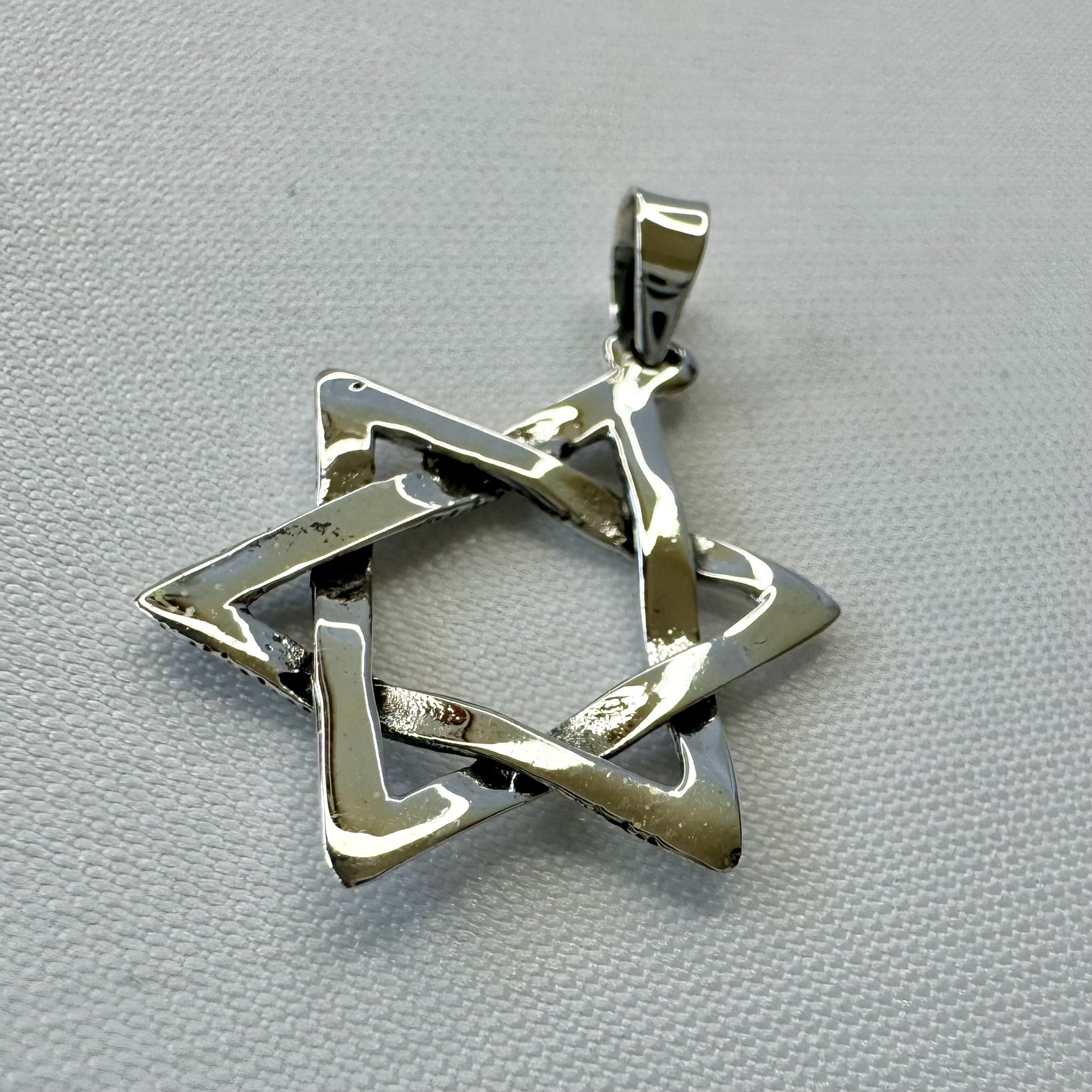 Star of David Accent Sterling Silver Pendant