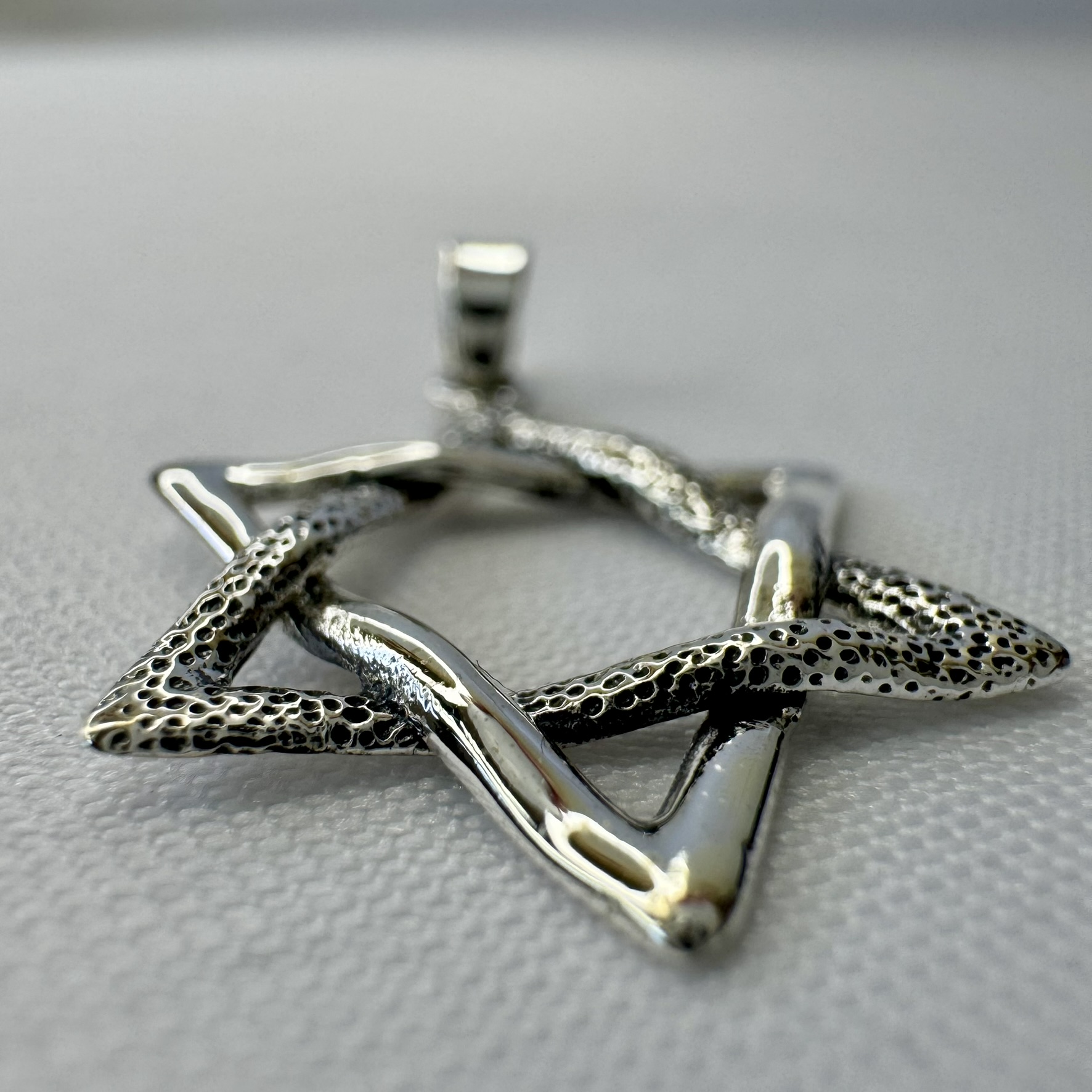 Star of David Accent Sterling Silver Pendant