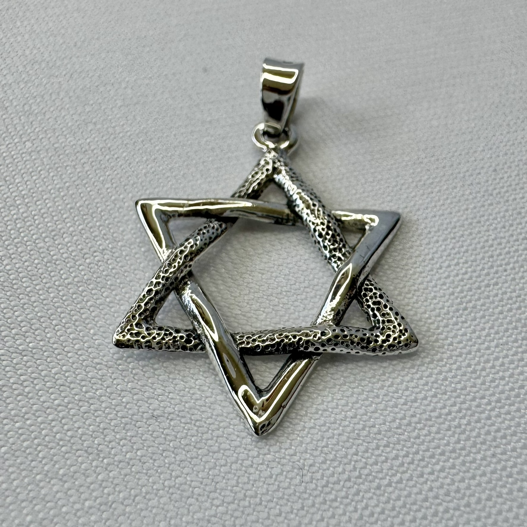 Star of David Accent Sterling Silver Pendant