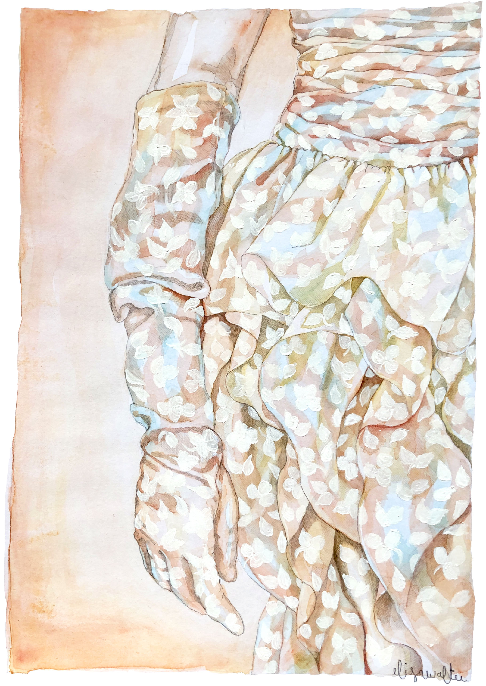 'Couleurs pastels et fleurs blanches' Fine Art Giclée Print