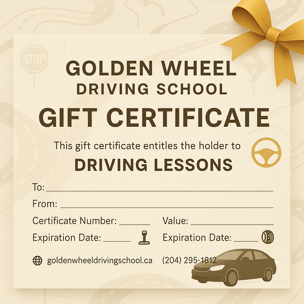 Golden Wheel Driving School Gift Certificate