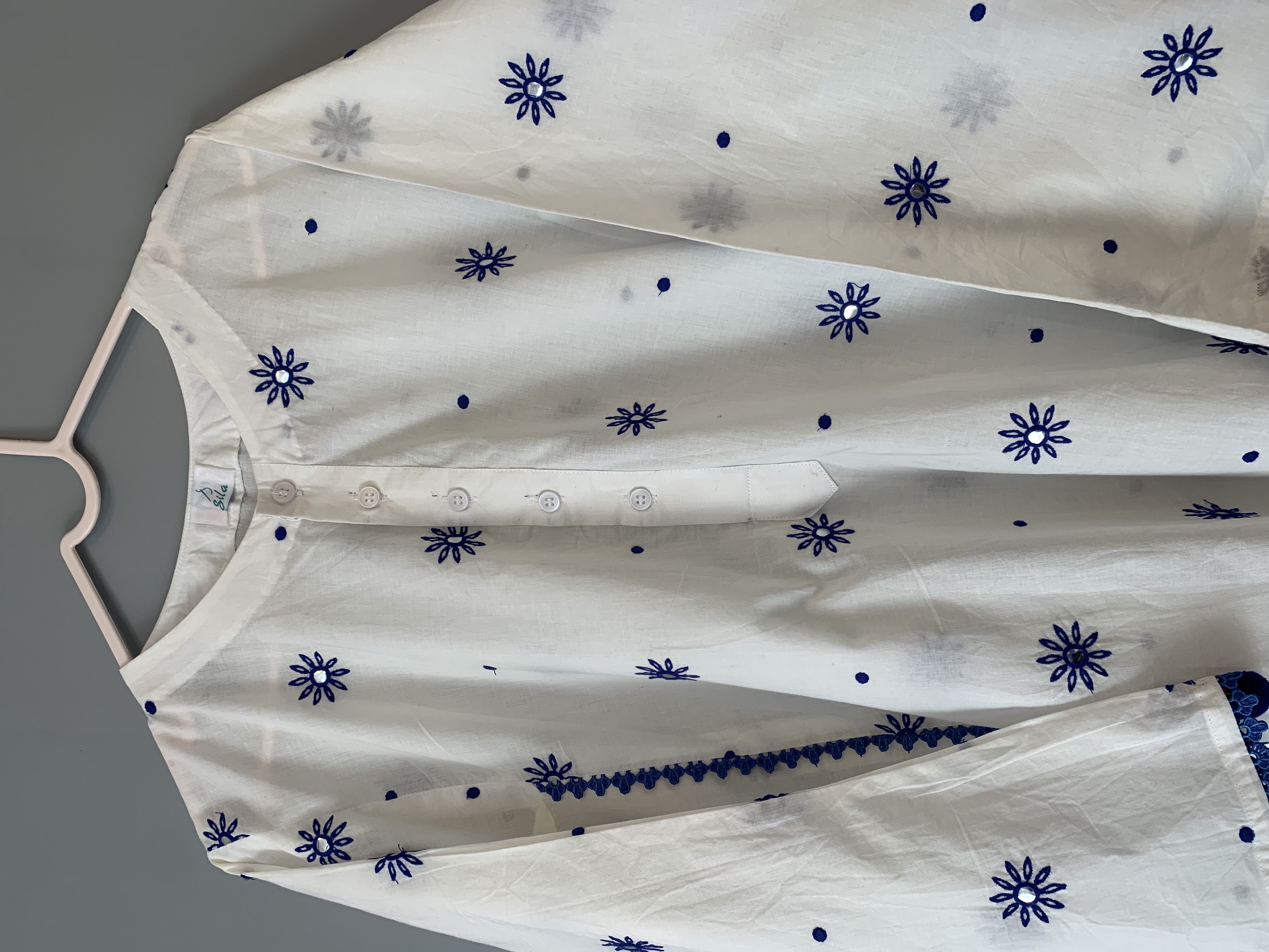 Embroidered White Kurta